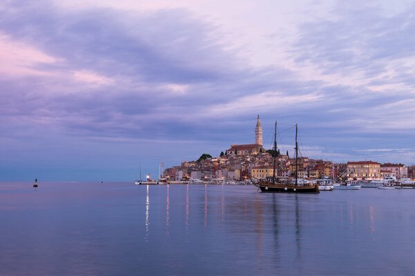 Croatian buildings surrounded by the sea