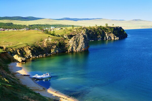 Lake Baikal is located in Russia. Nicely