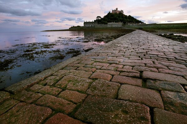 Paysage du soir sur le Mont Saint-Michel