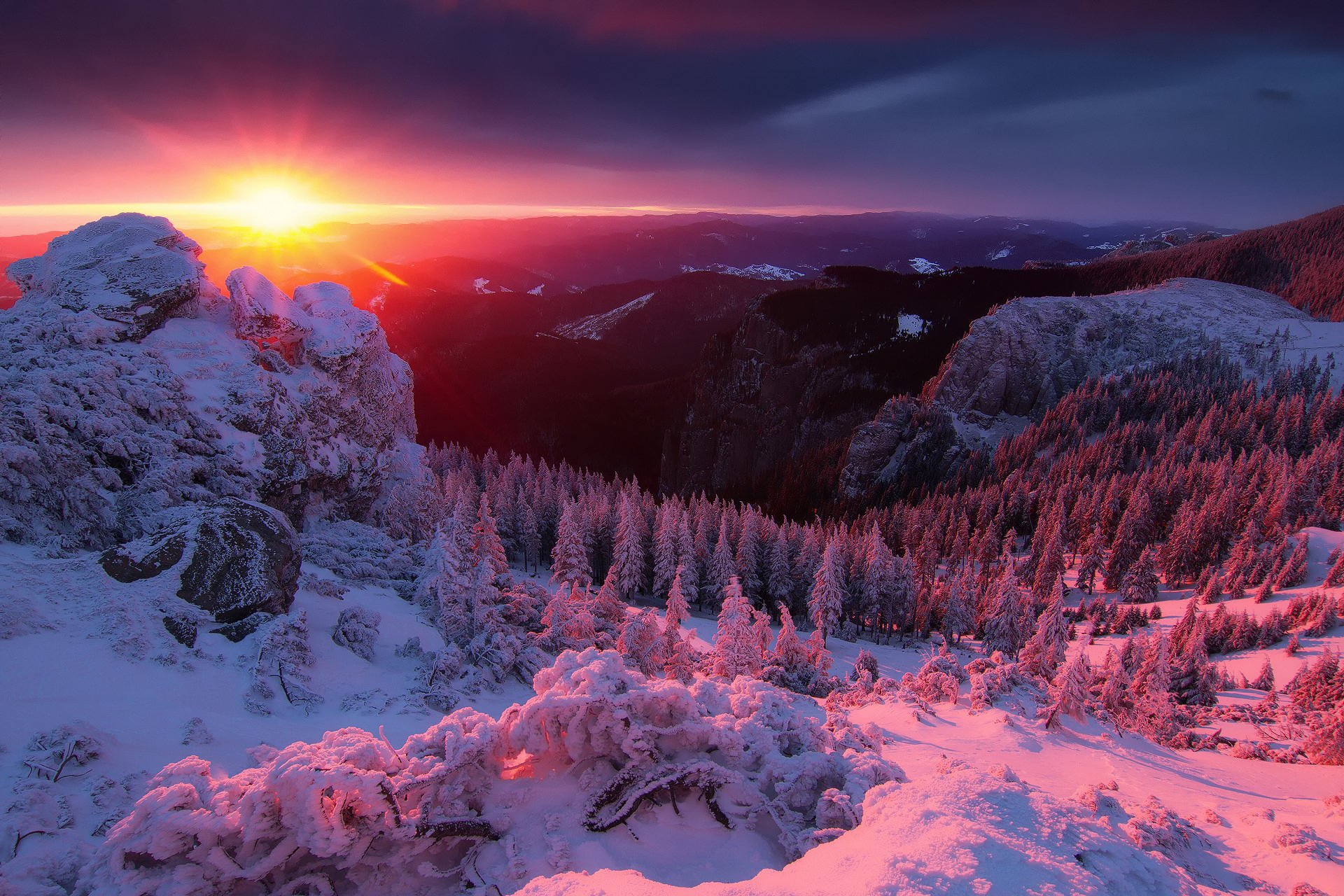 winter berge alpen schnee sonnen licht