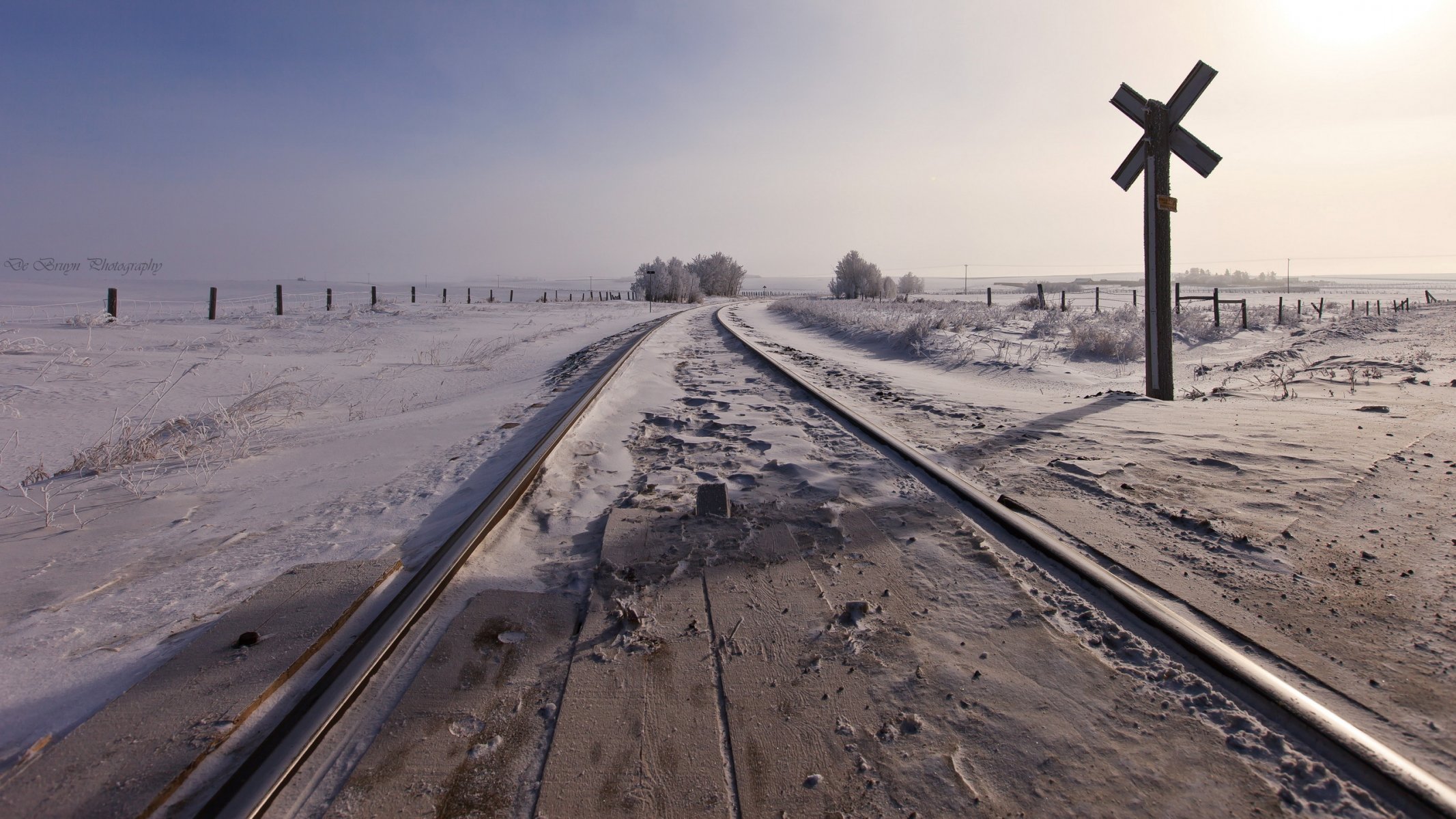 ferrovia neve paesaggio