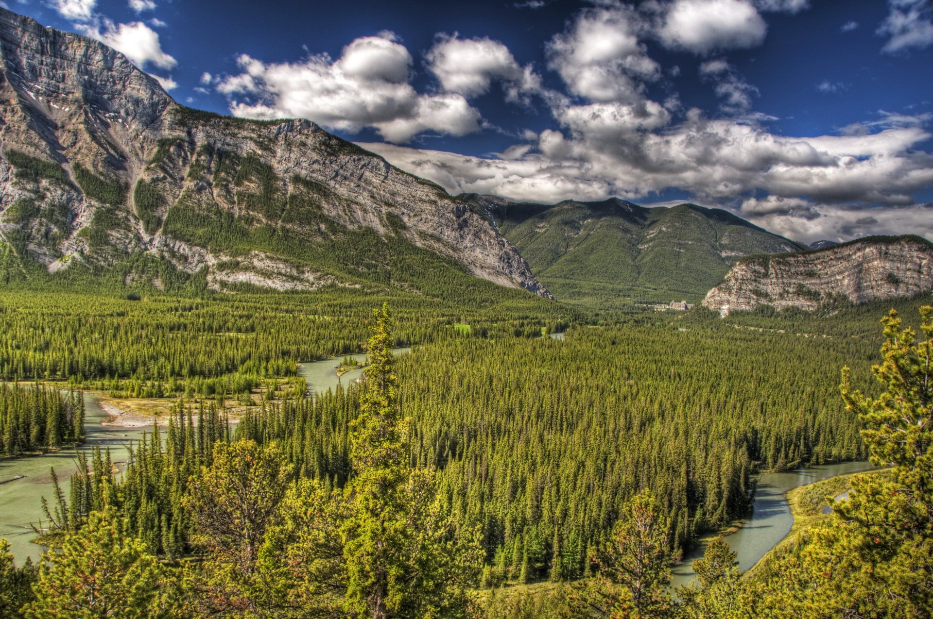 parco canada montagne foresta paesaggio alberta banff hdr natura foto