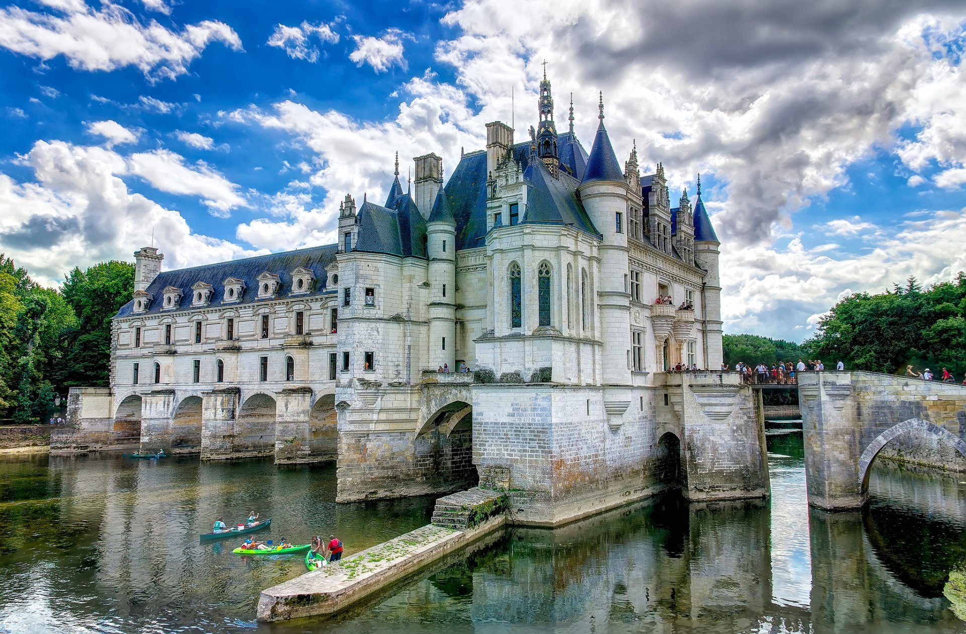 francia castillo castillo cielo nubes foso canal agua puente