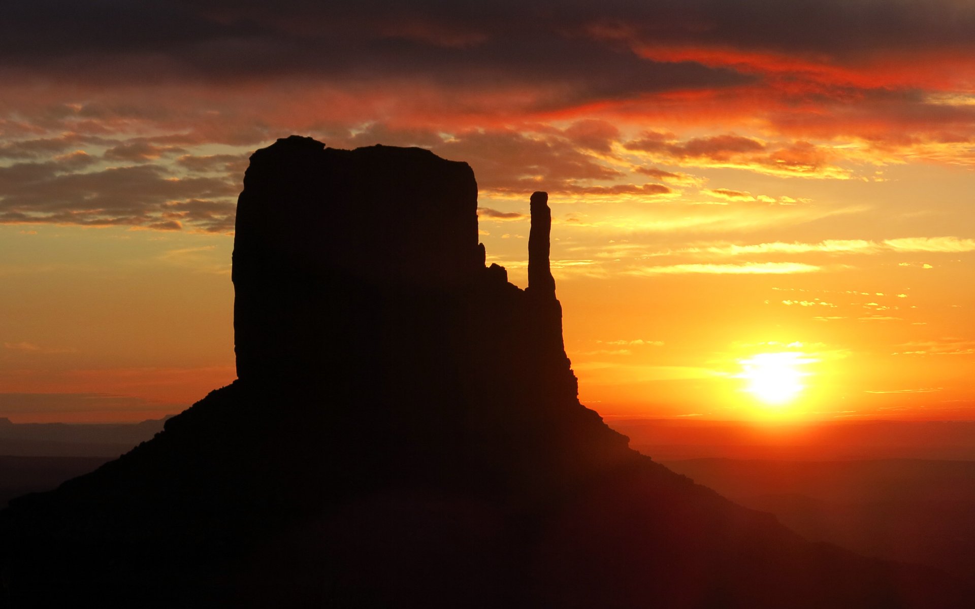 west mitten butte monument valley canyon sunset nature