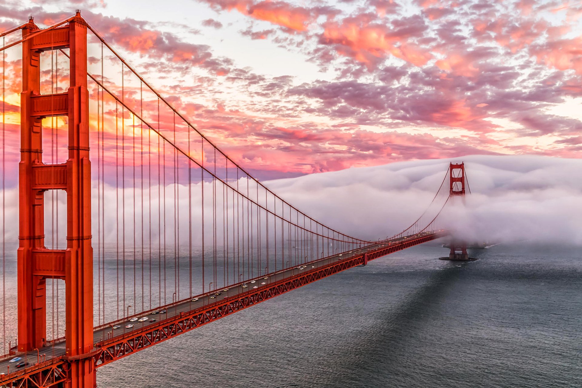 golden gate san francisco sky clouds gulf bridge fog