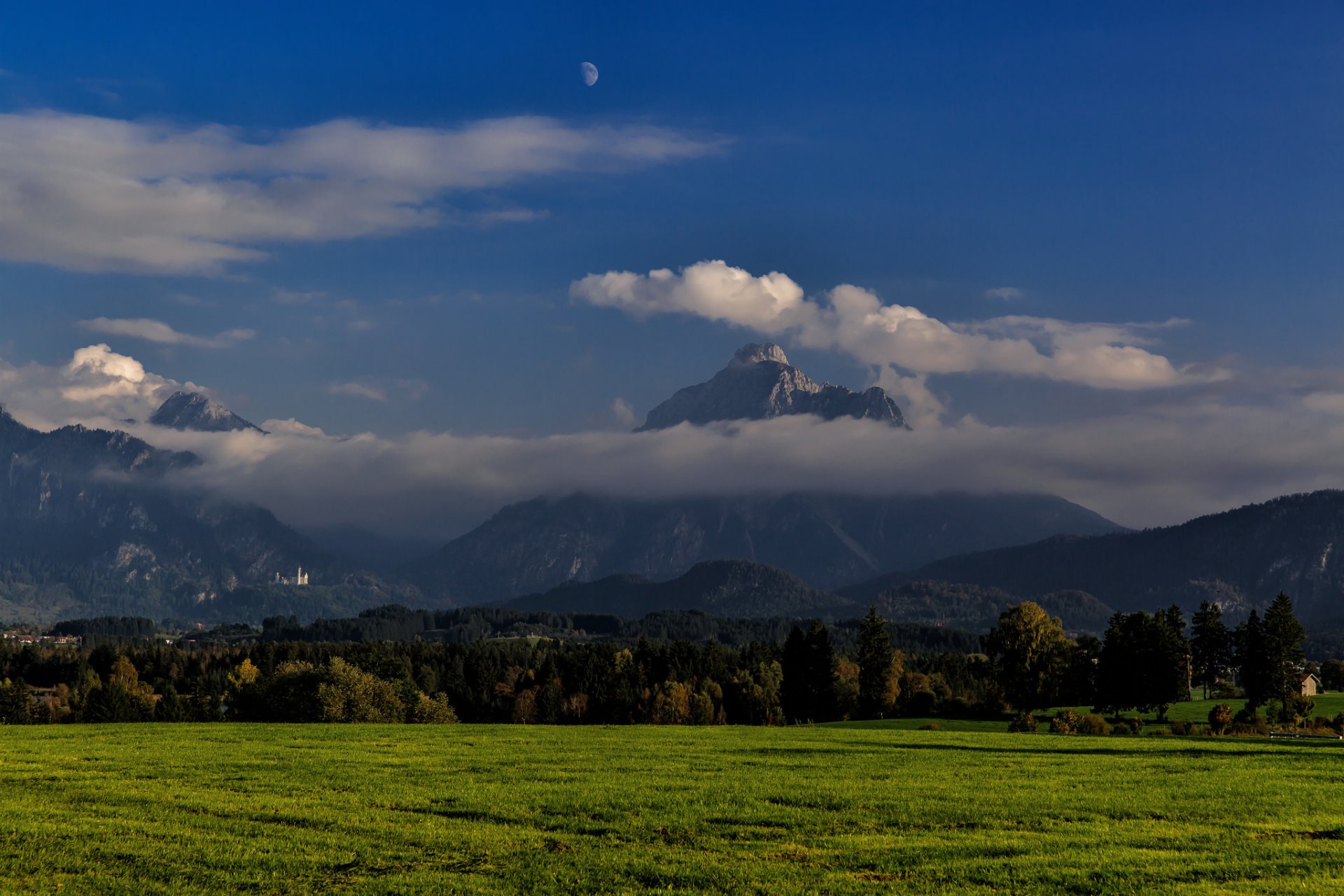 alemania baviera paisaje bávaro montaña montaña säuling castillo castillo de neuschwanstein otoño montañas montañas säuling