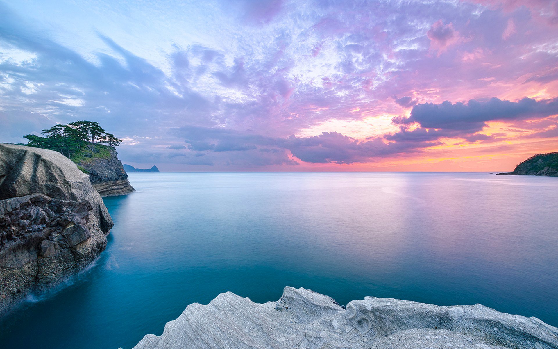 cielo nuvole montagne rocce sera alberi tramonto natura