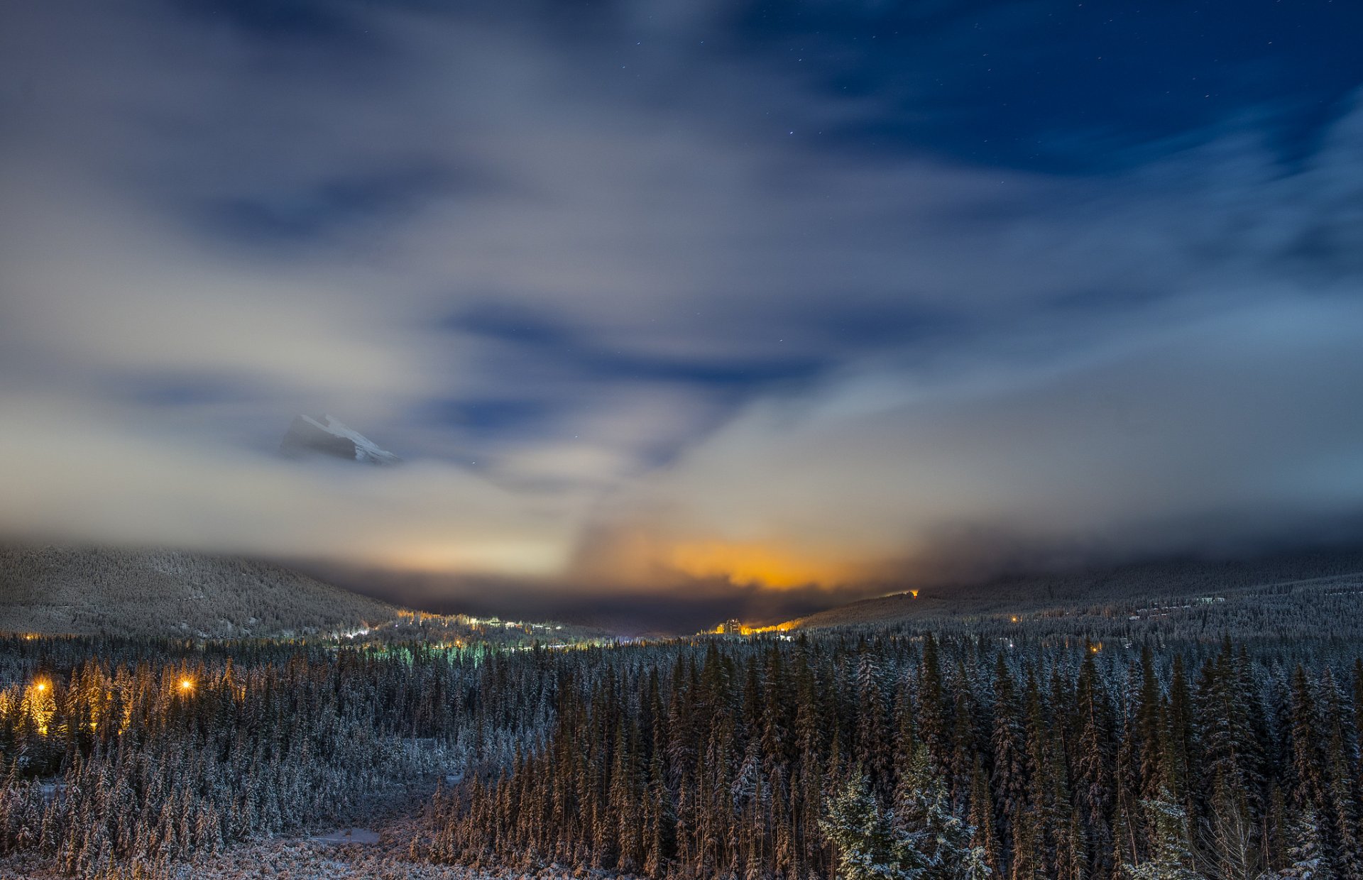 sonata lunare alberta canada notte paesaggio