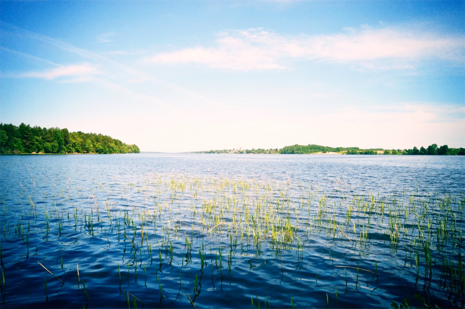 russland fluss natur wolga himmel