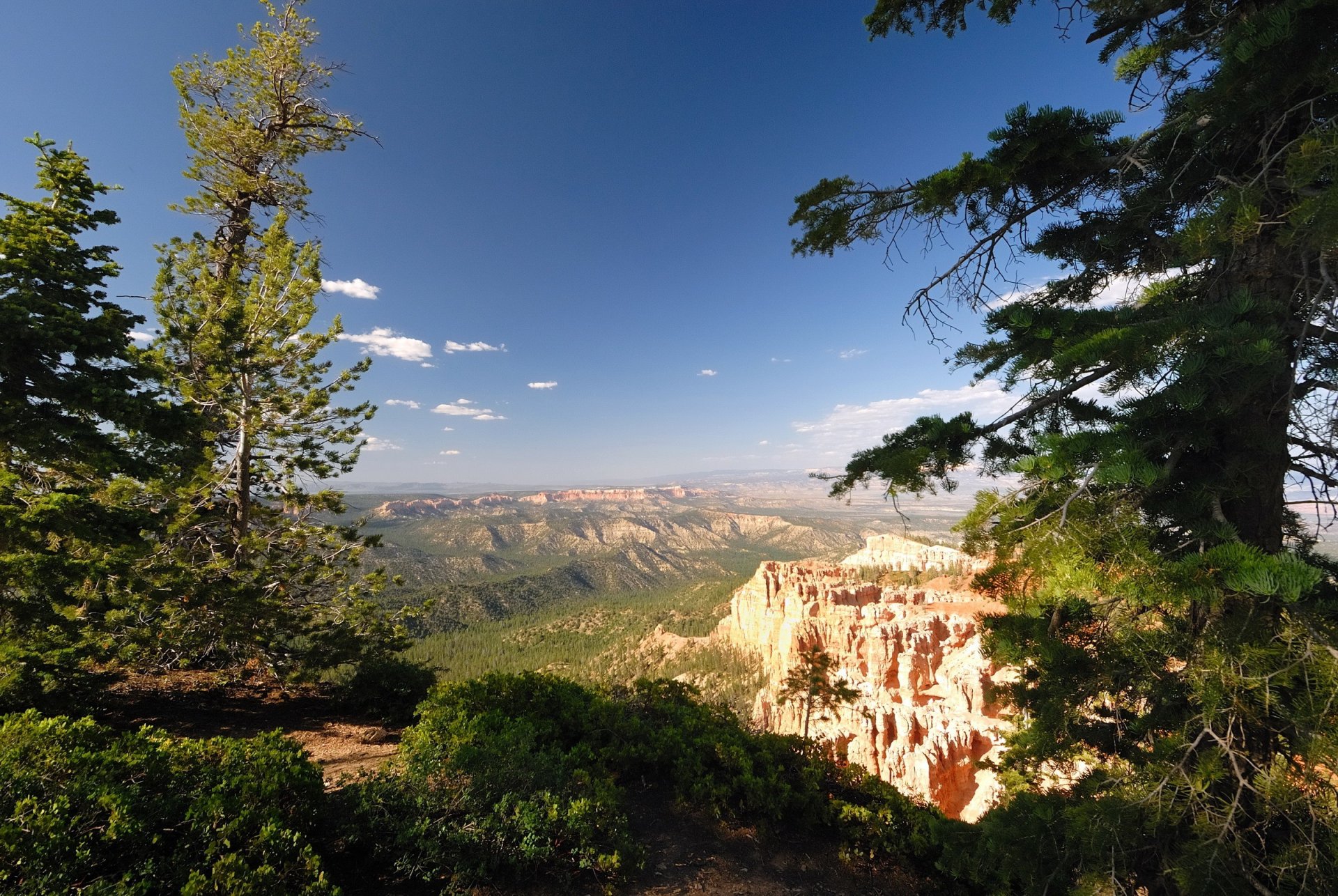 paysage montagnes arbres ciel nuages paysage