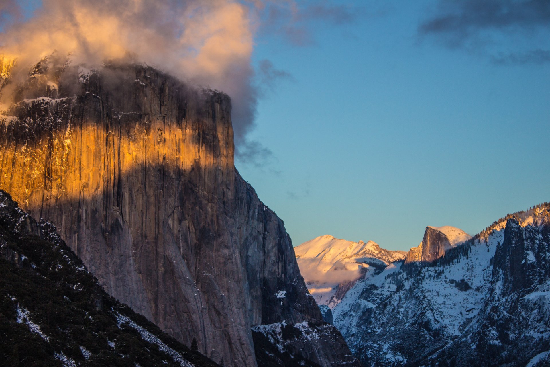 foresta kalifornien usa yosemite nationalpark berge schnee