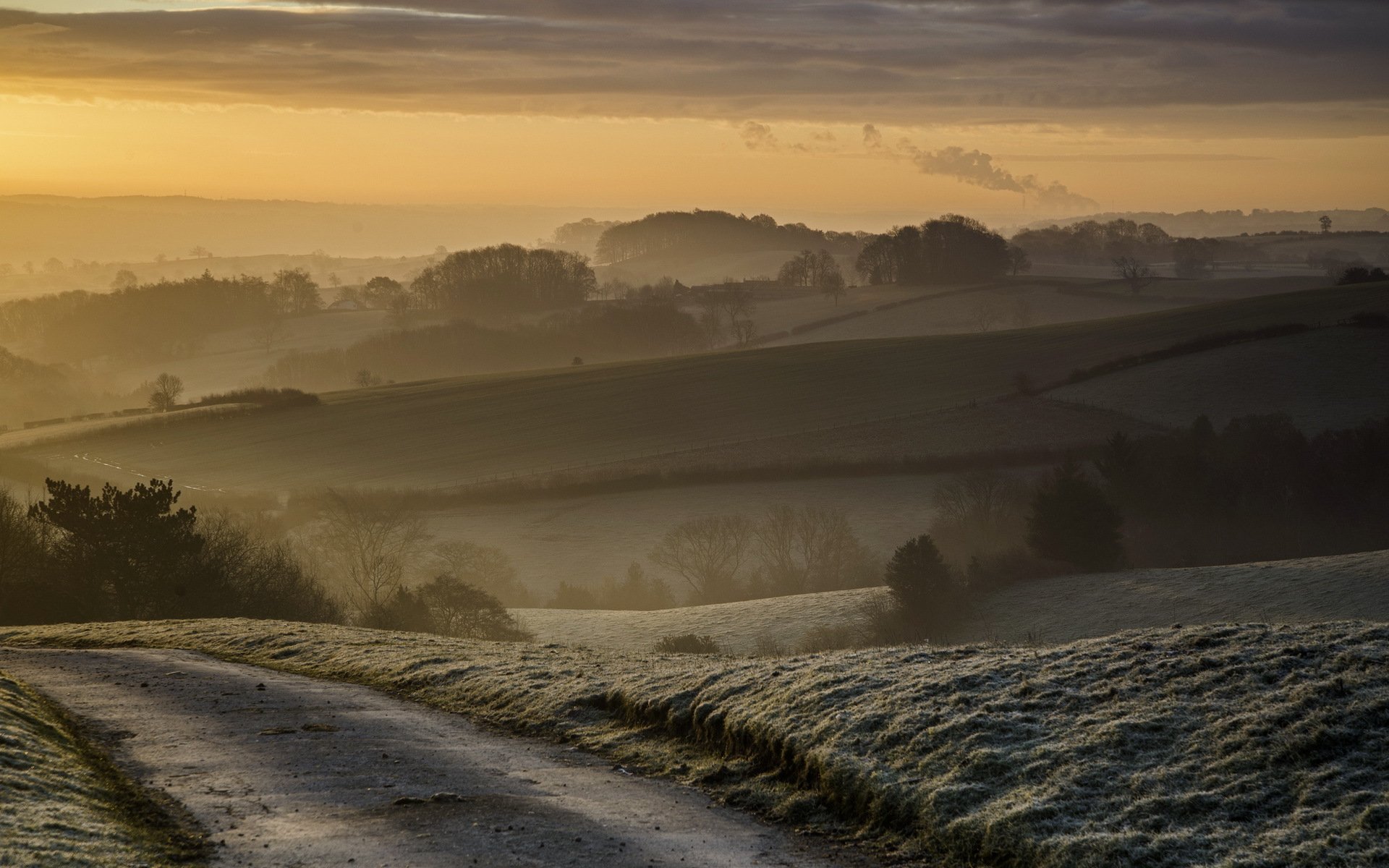 sonnenuntergang straße berge natur landschaft