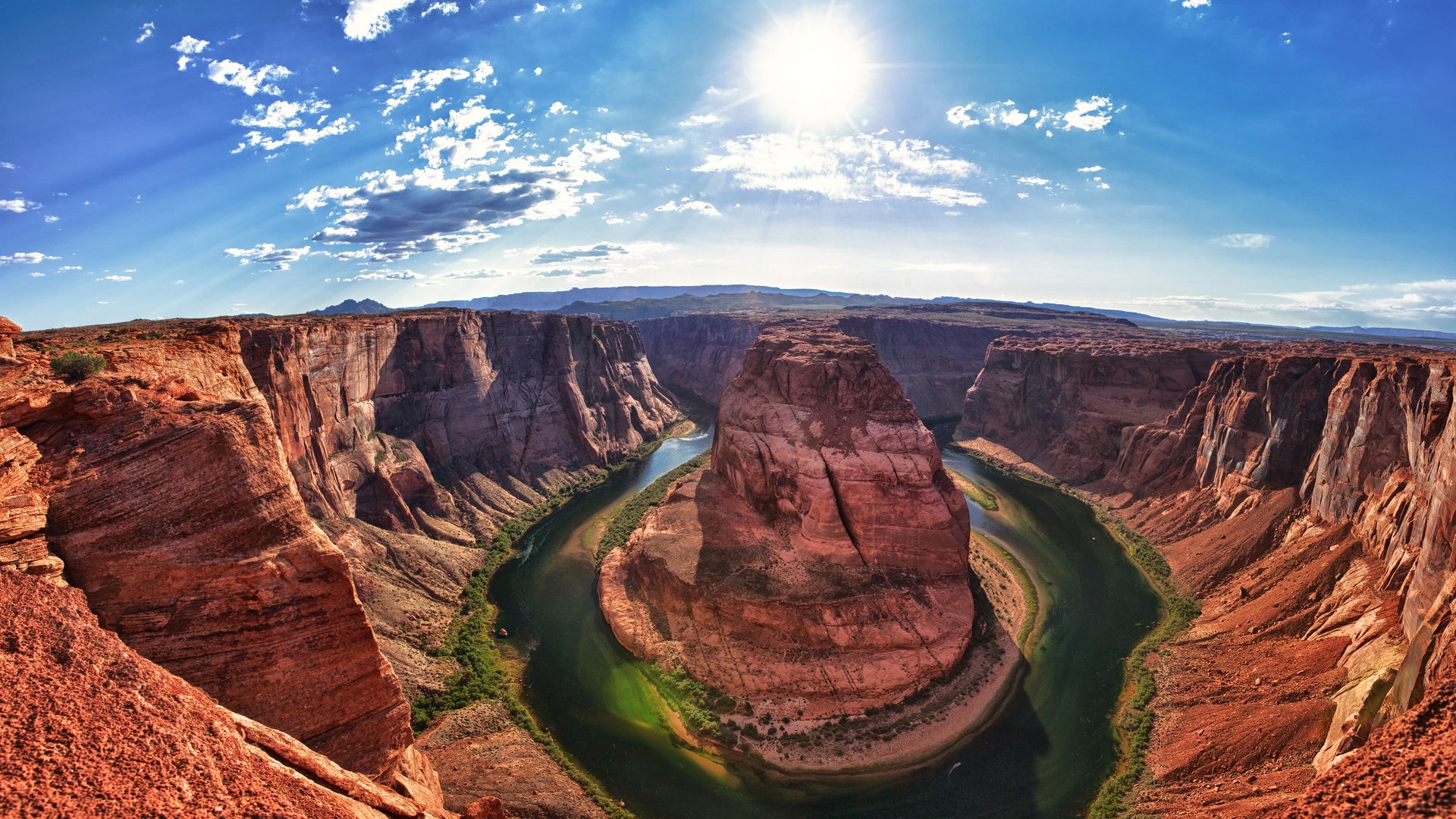 grand canyon arizona fluss vereinigte staaten von amerika colorado river grün sonne licht