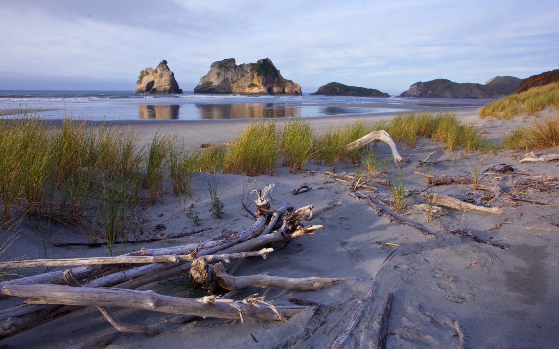 nowa zelandia nelson beach wharariki