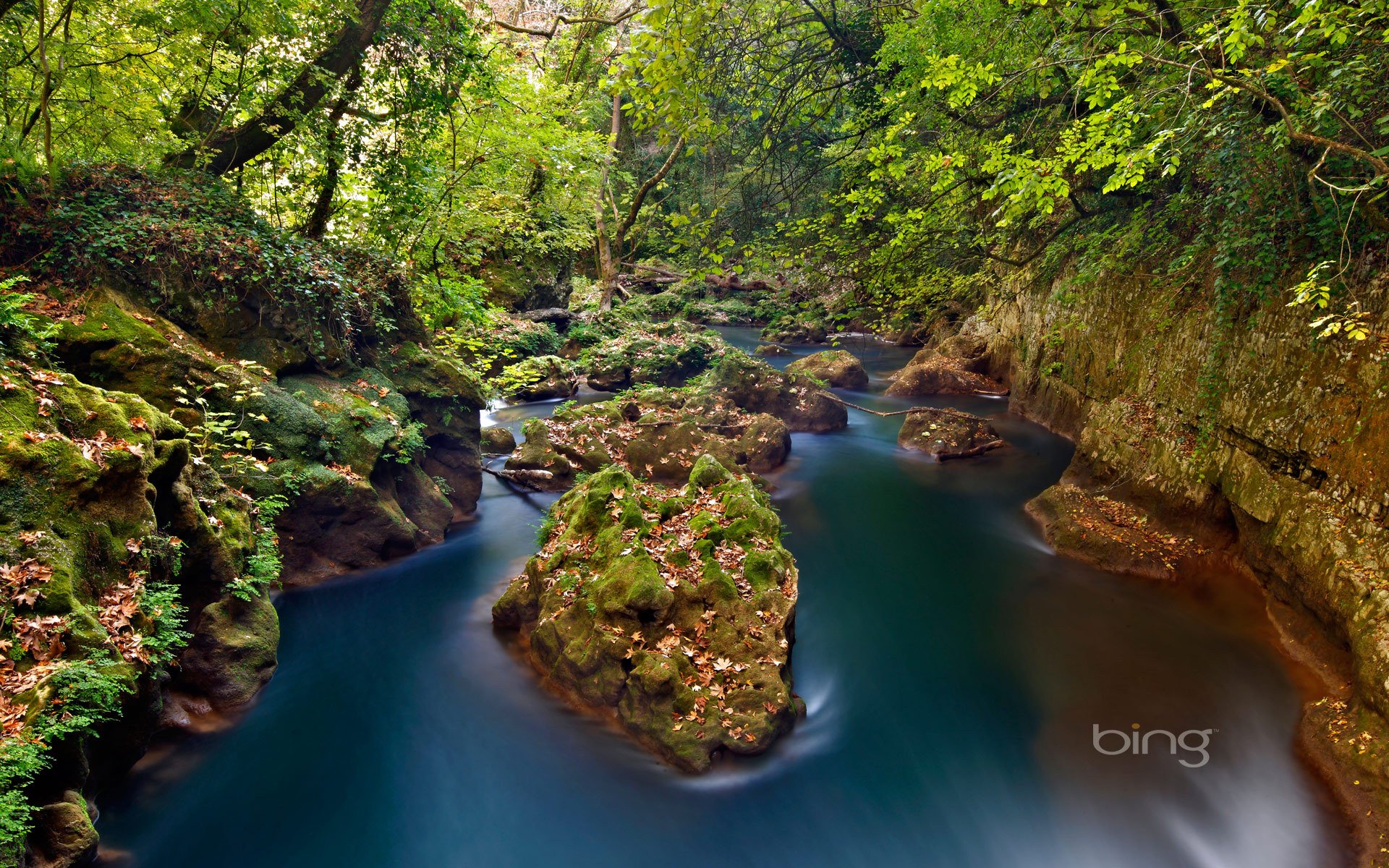 thyamis river ioannina epirus greece river forest stone