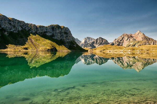 Sicilian lake in the rocks in Italy