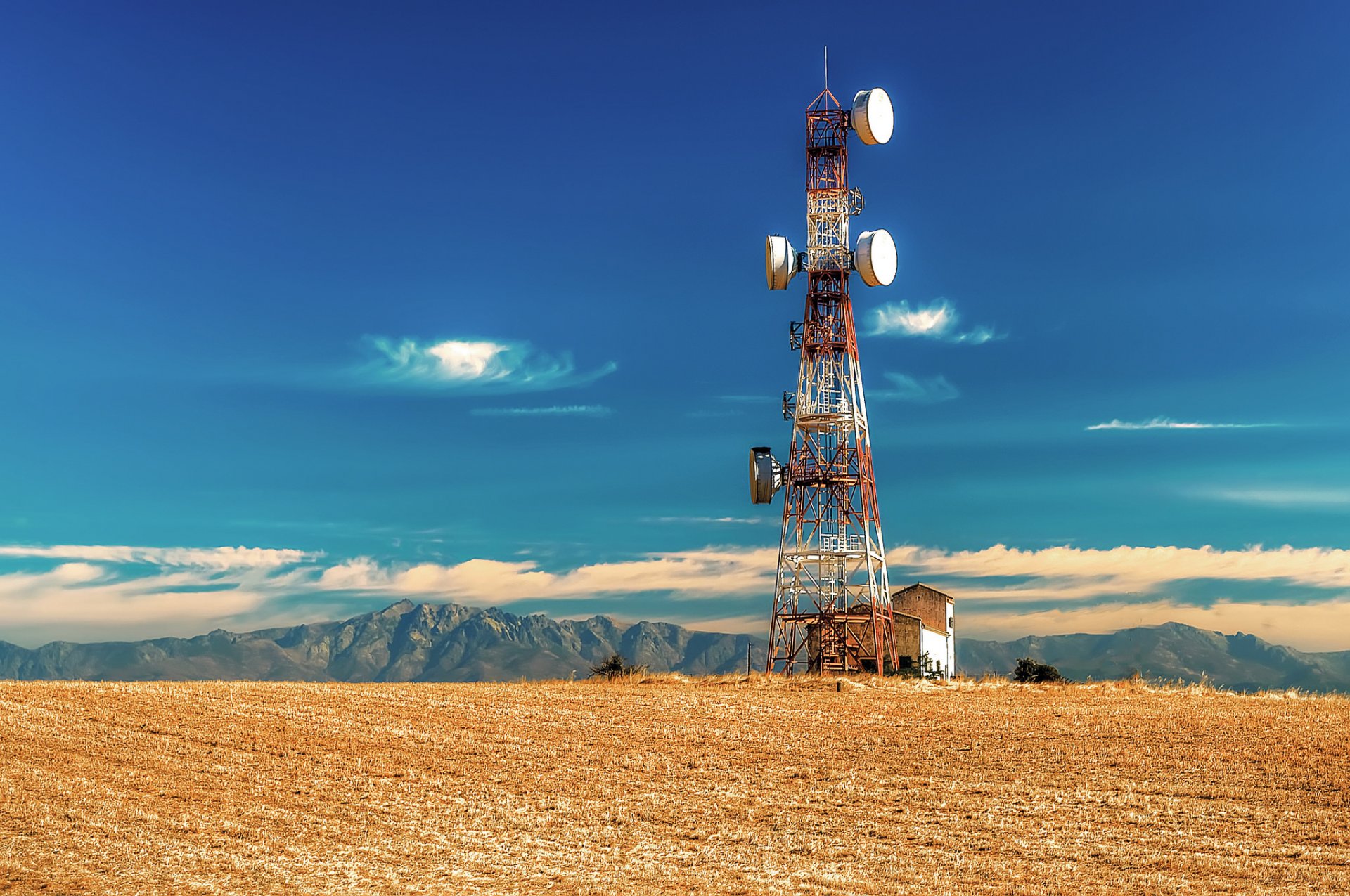 antenna the field sky landscape