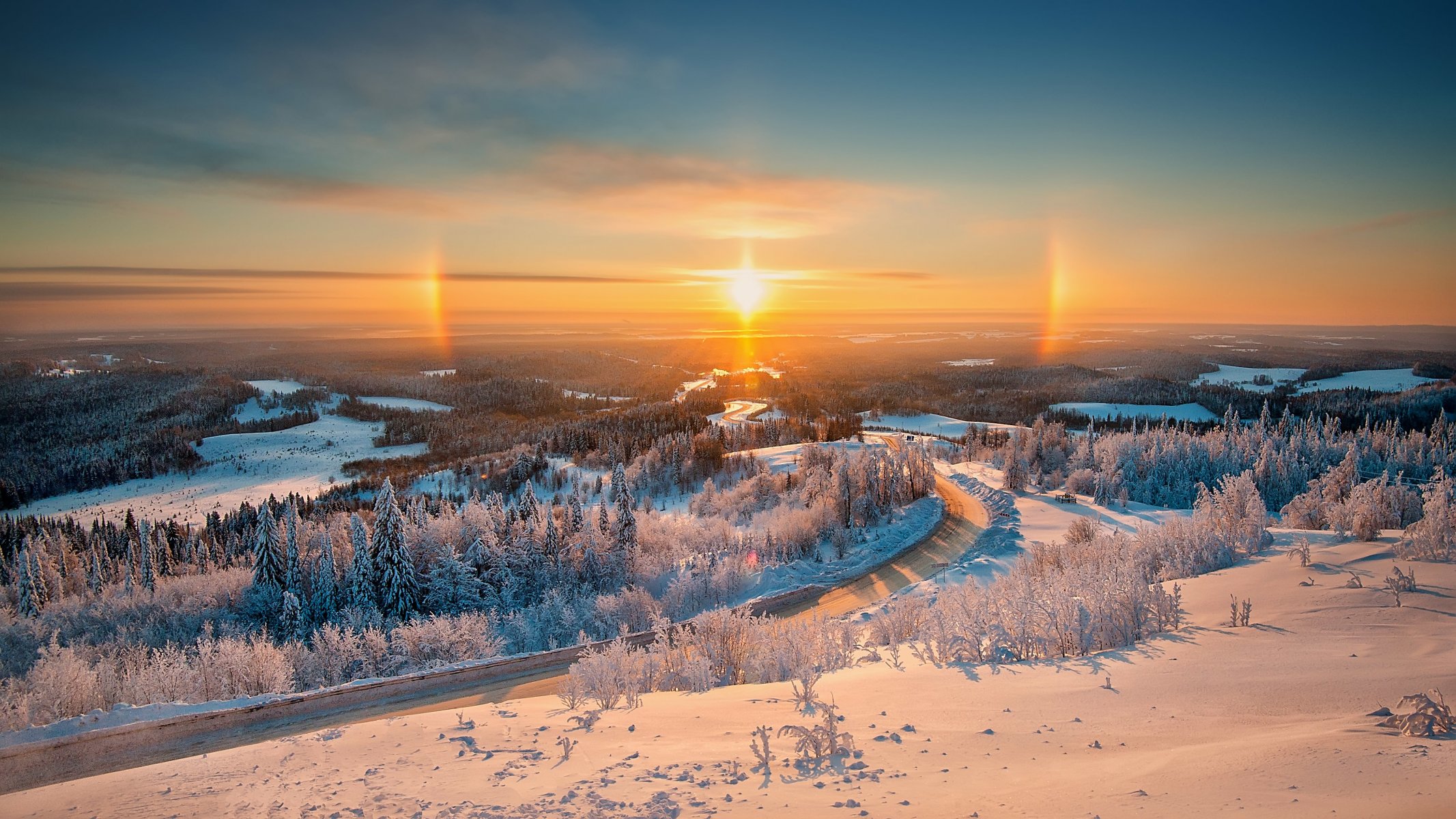 christmas halo christmas belogorie ural winter sun snow frost space the distance lights beauty vlad855 vladimir chuprikov