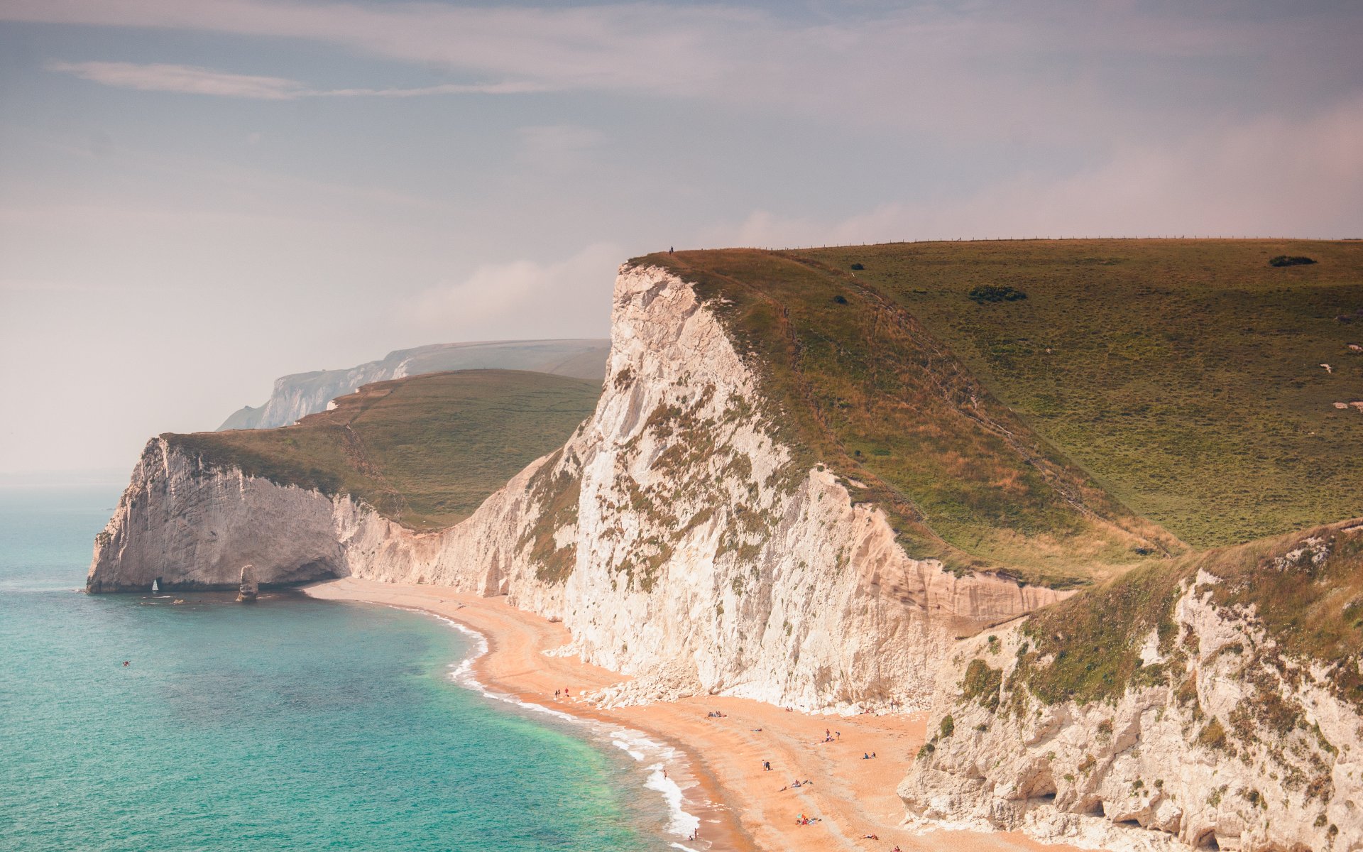 angleterre plage océan côte falaises