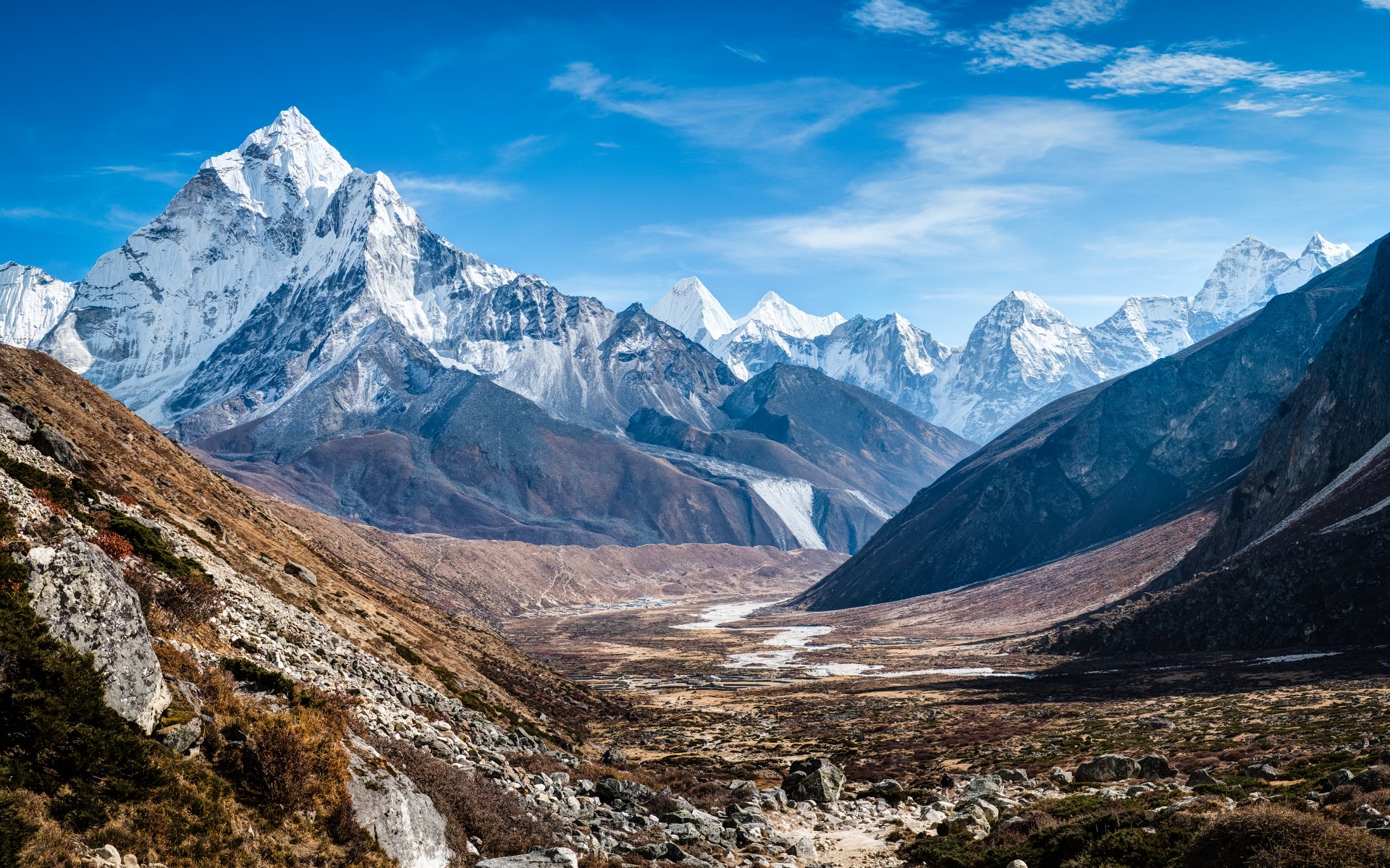 mountain snow landscape valley