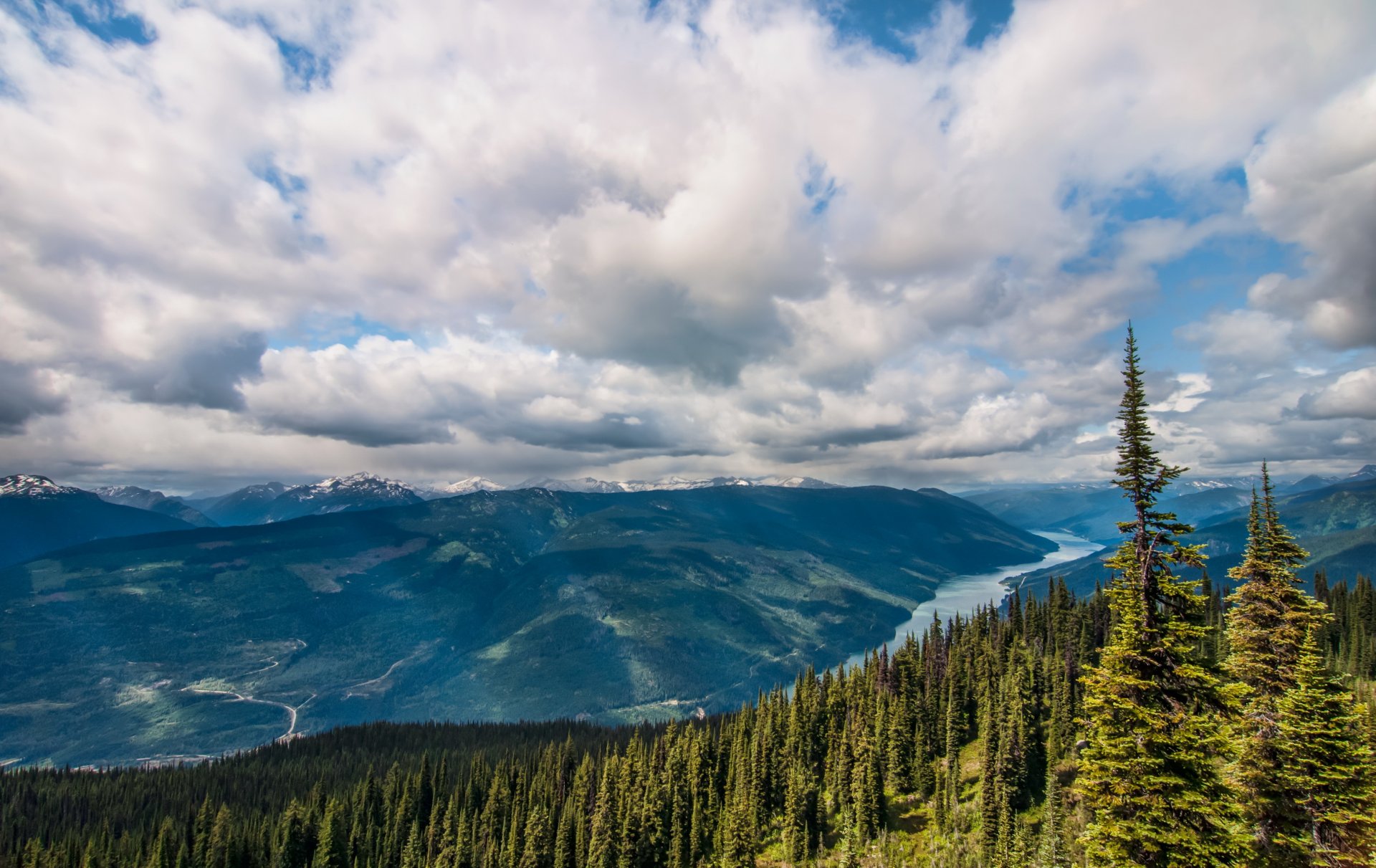 park kanada berge himmel landschaft wald revelstock von oben wolken natur