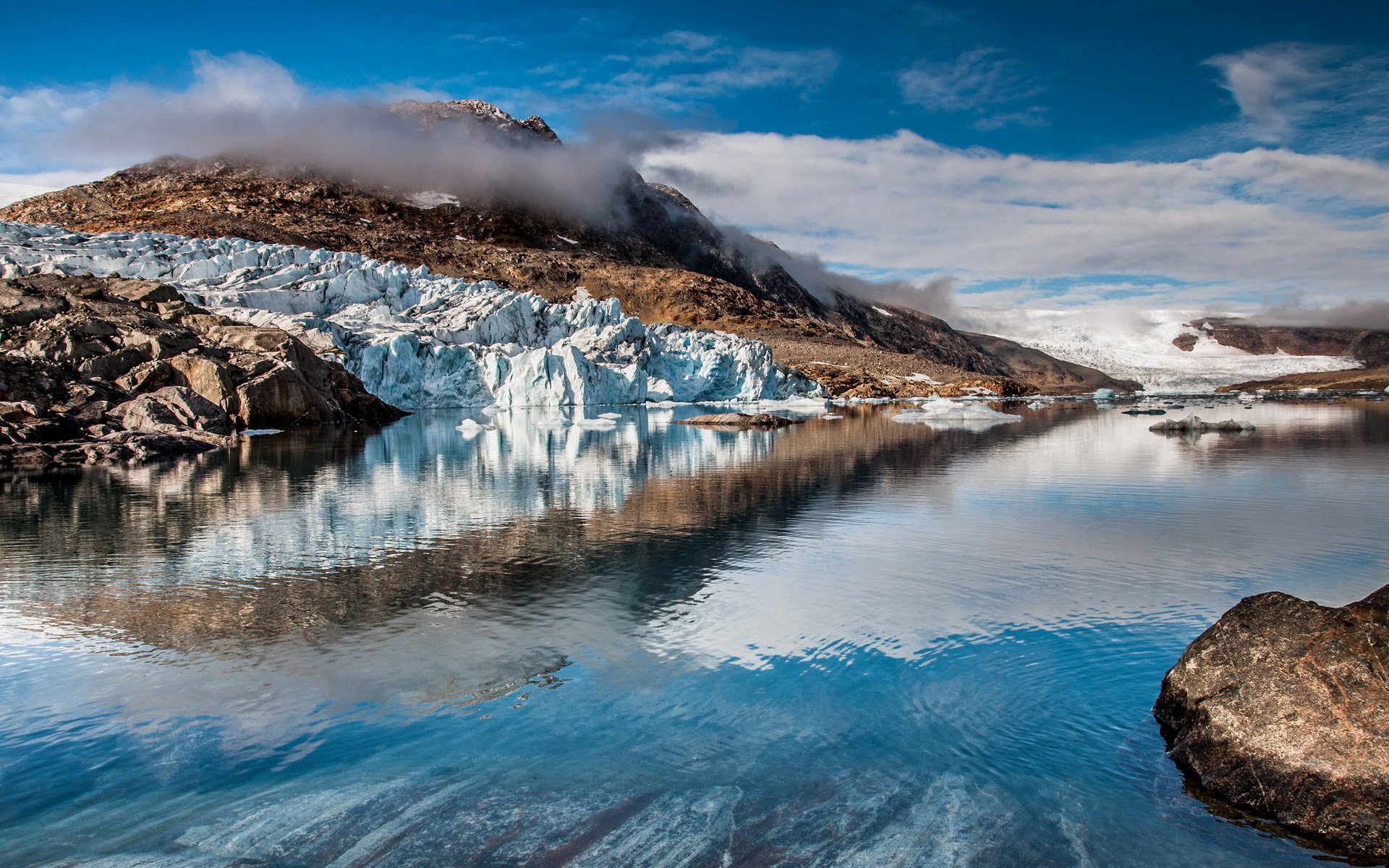 glacier groenland rock