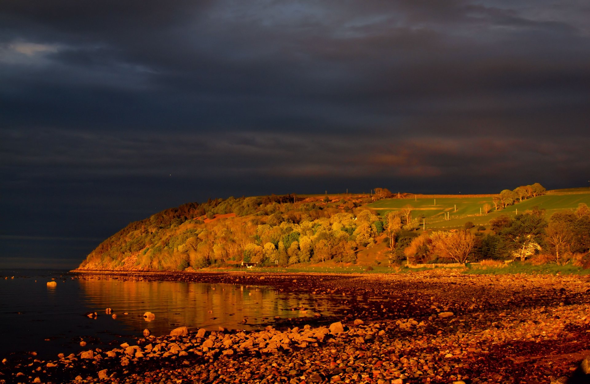 cromarty scozia cromarty firth stretto mattina costa