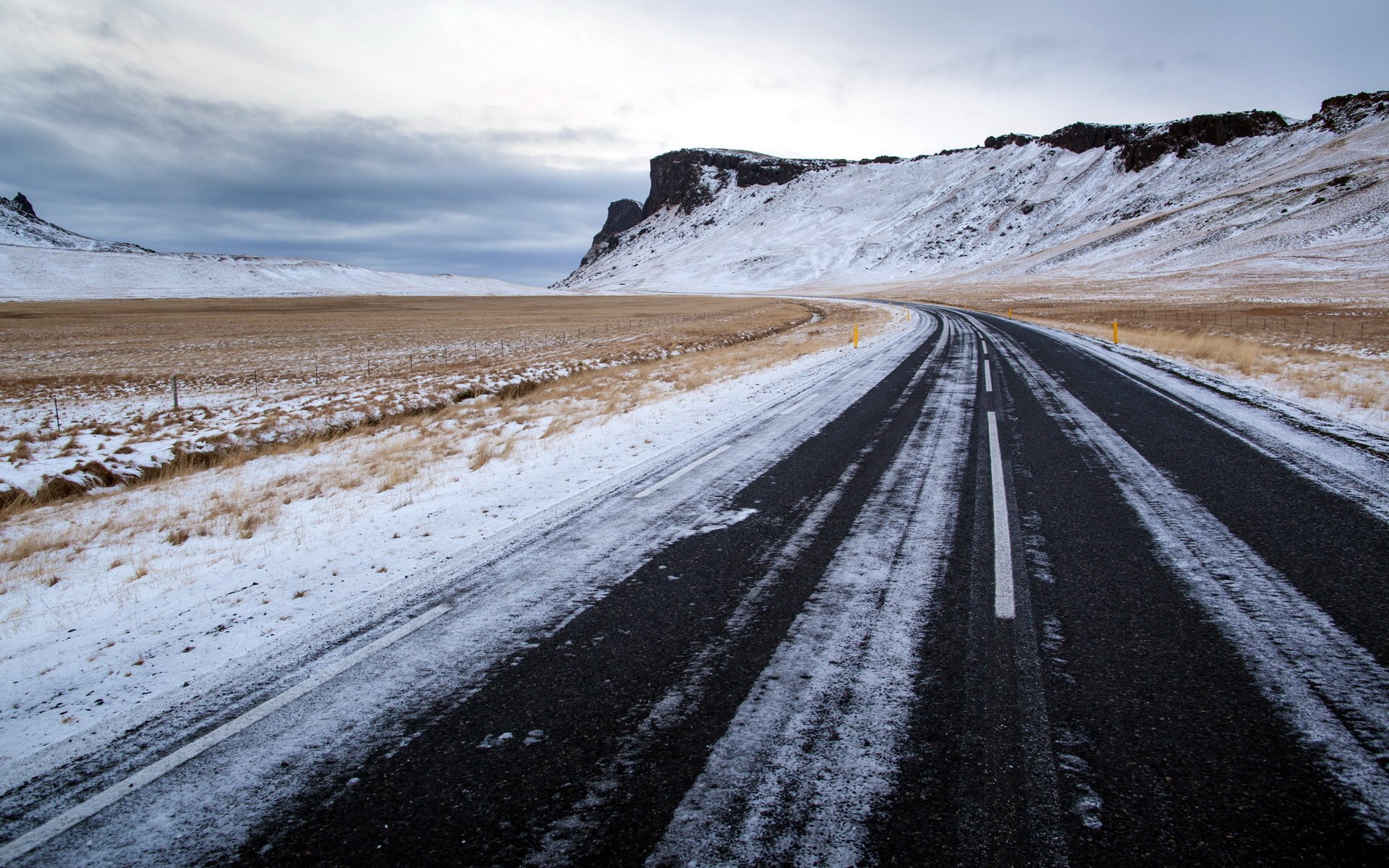 road mountain the field landscape