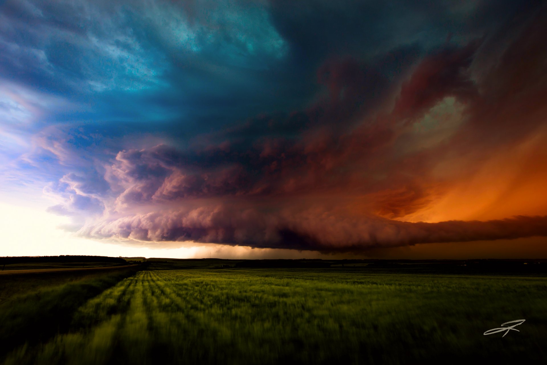 canadá alberta tormenta cielo nubes campos