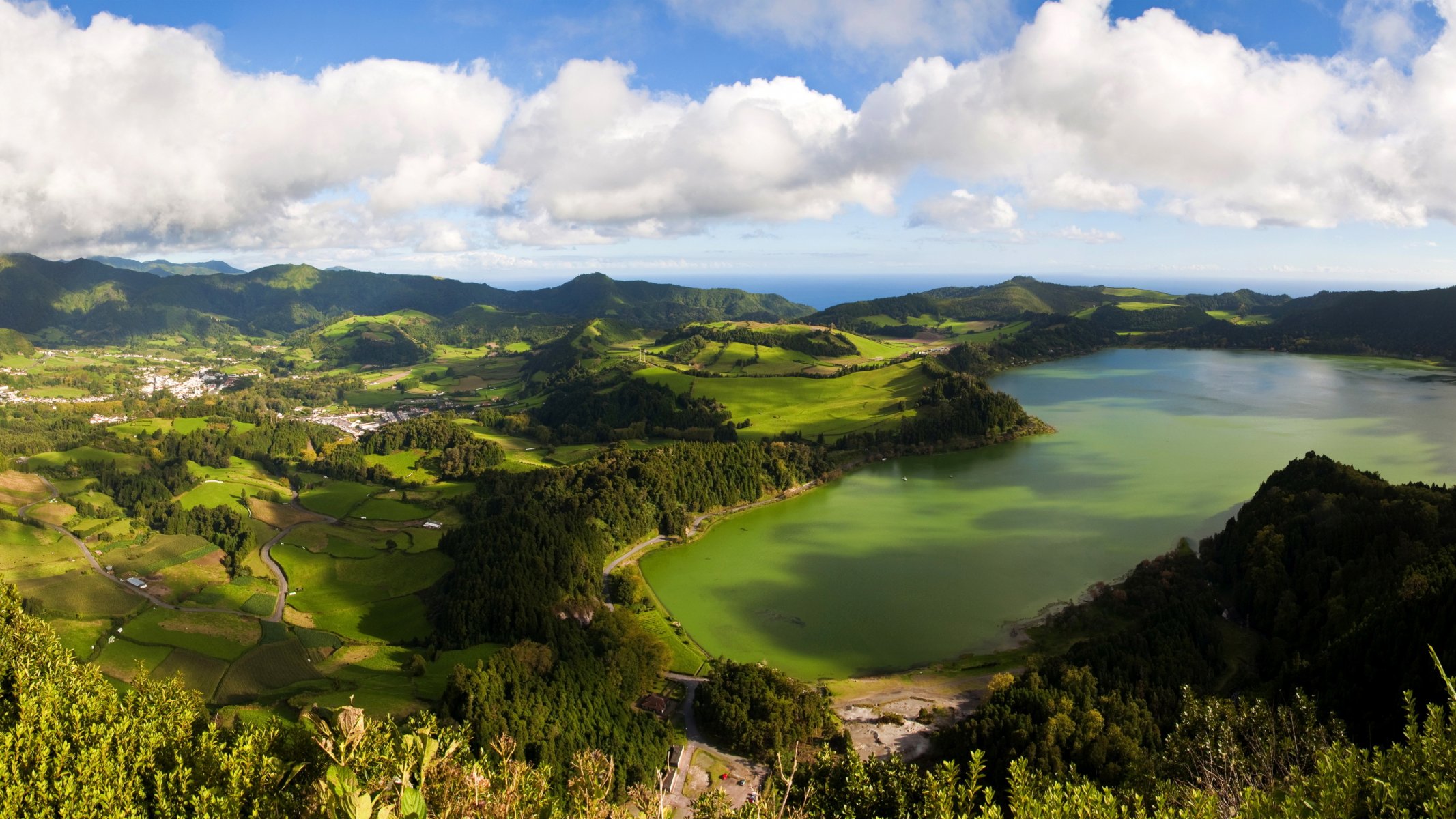 paysage portugal açores san miguel d en haut nuages nature photo