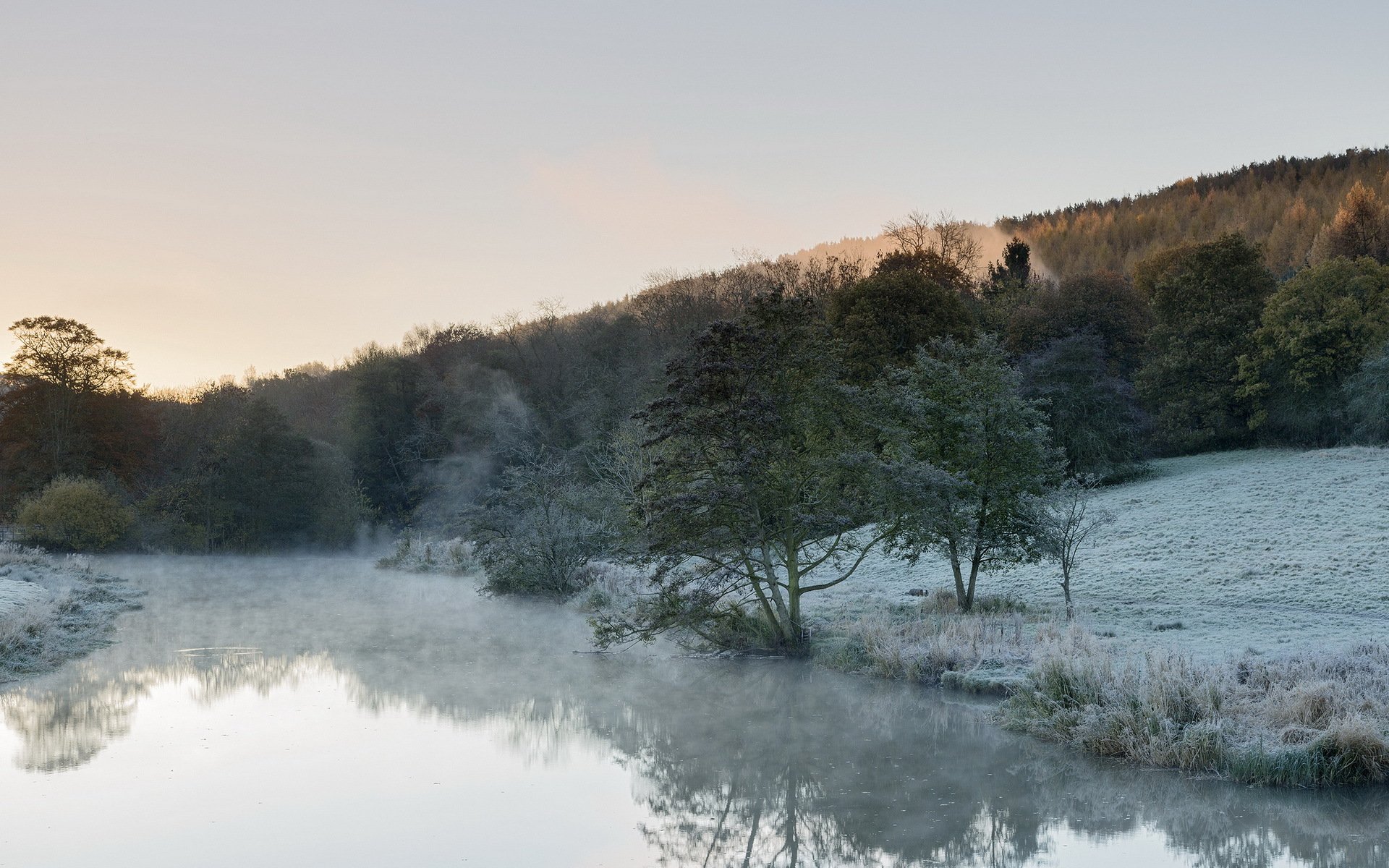 morgen fluss landschaft