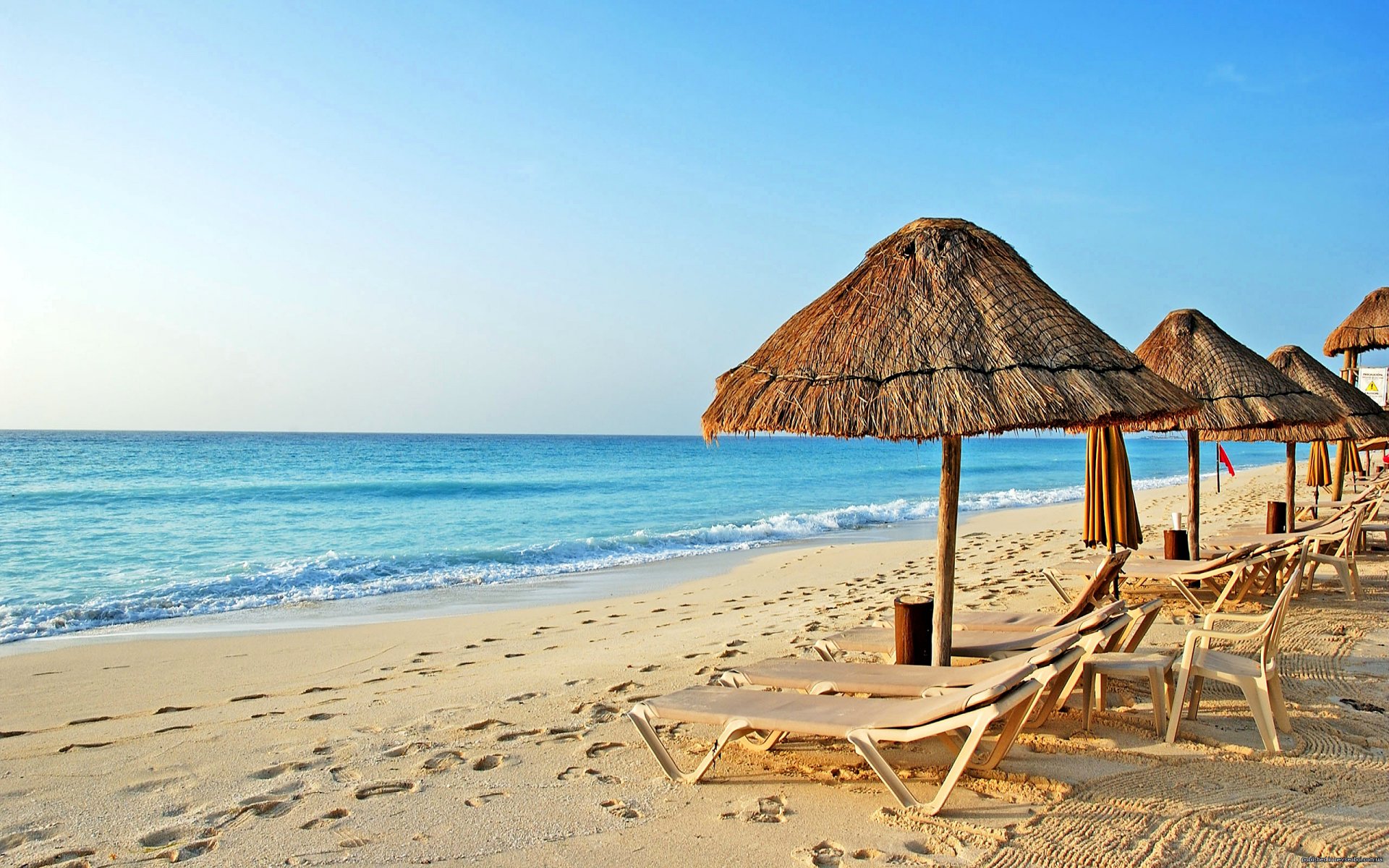 mancora peru sky sea ocean umbrella cot shore sand beach