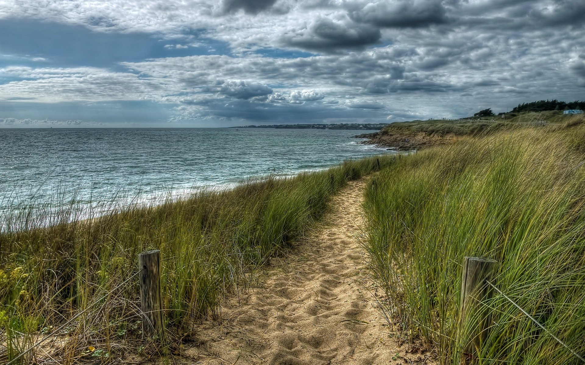 frankreich bretagne guidel-strand meer landschaft