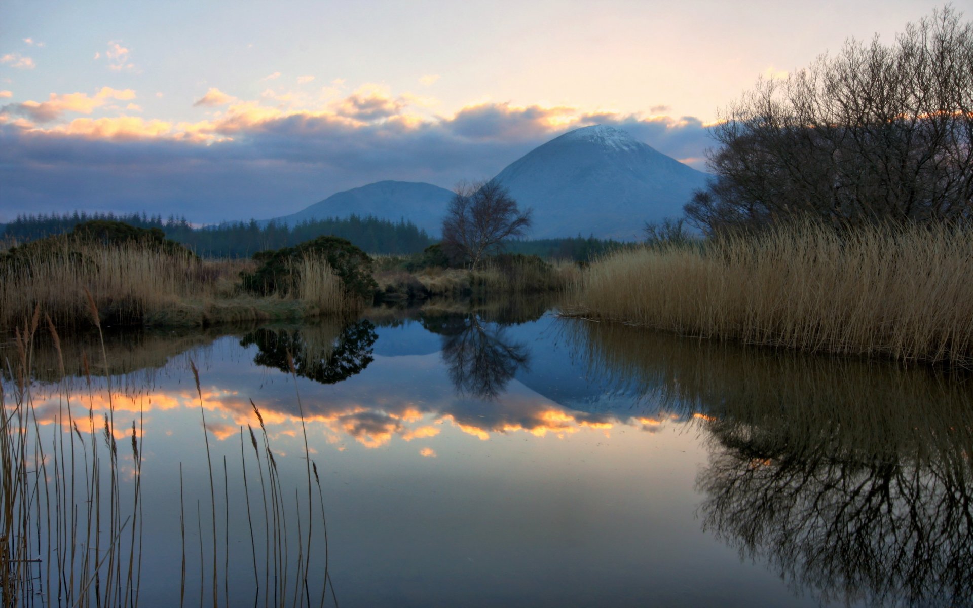 ecosse broadford lac montagnes soirée paysage