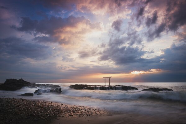 Sunrise on the ocean coast