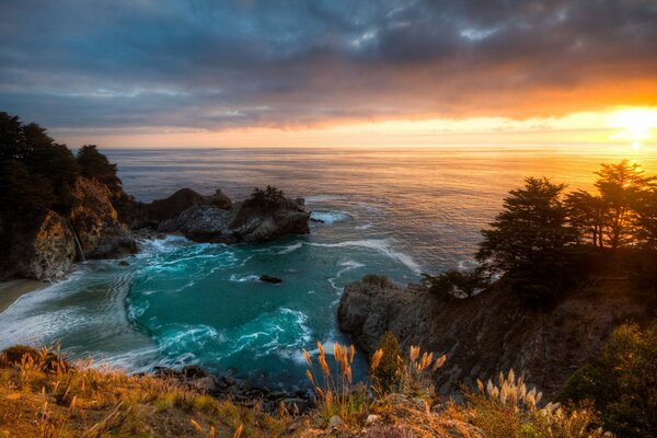 Sunset California sea landscape