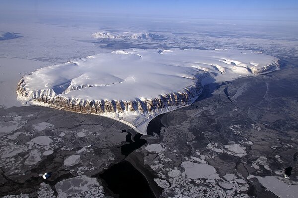 Snow-white ice floe in Greenland