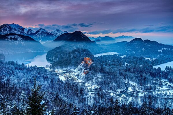 Winter mountain peaks in Germany