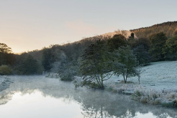 Morning landscape by the river