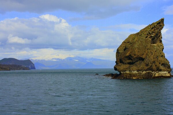 A lonely rock in the sea