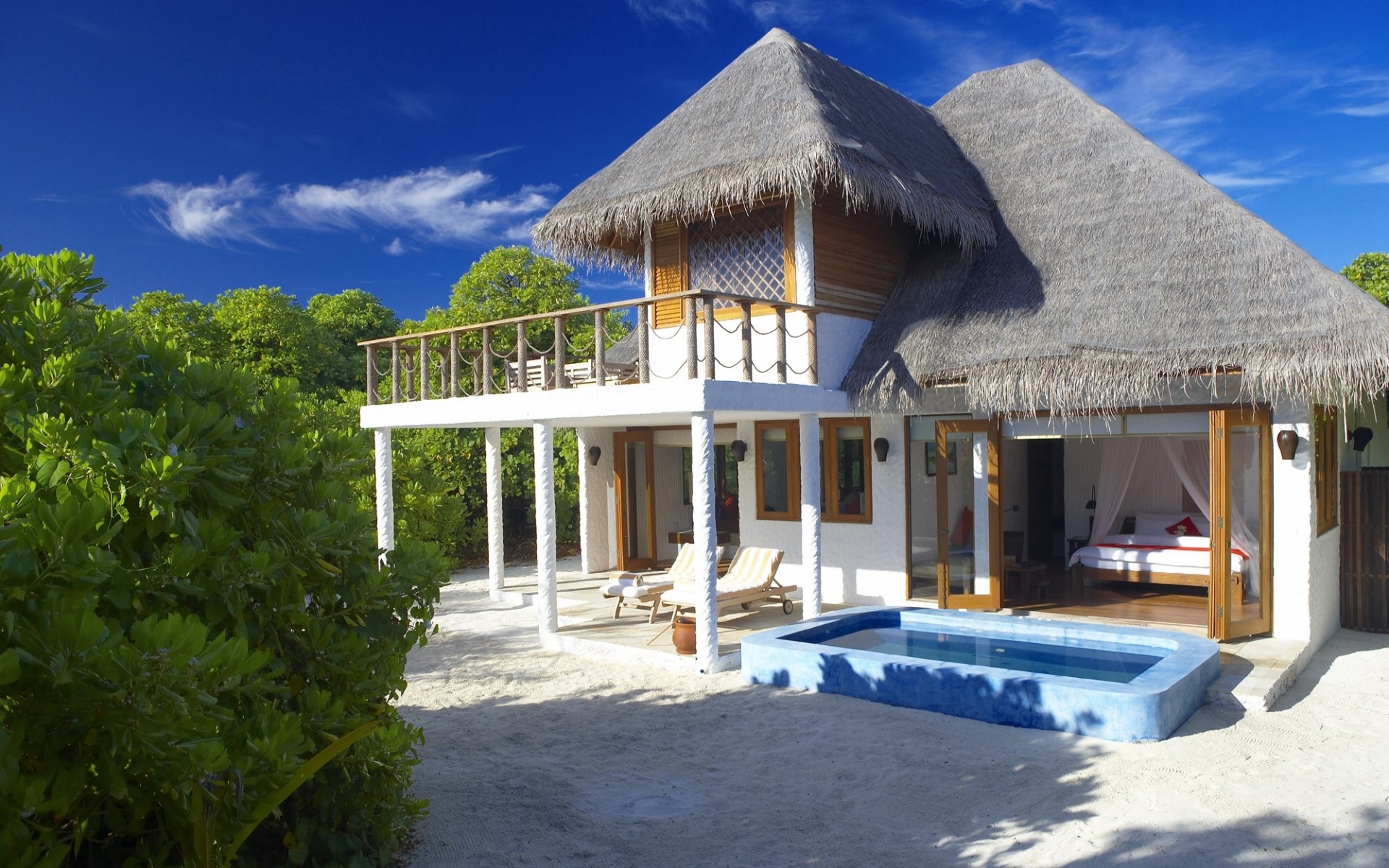 maldive isole casa villa sole cielo