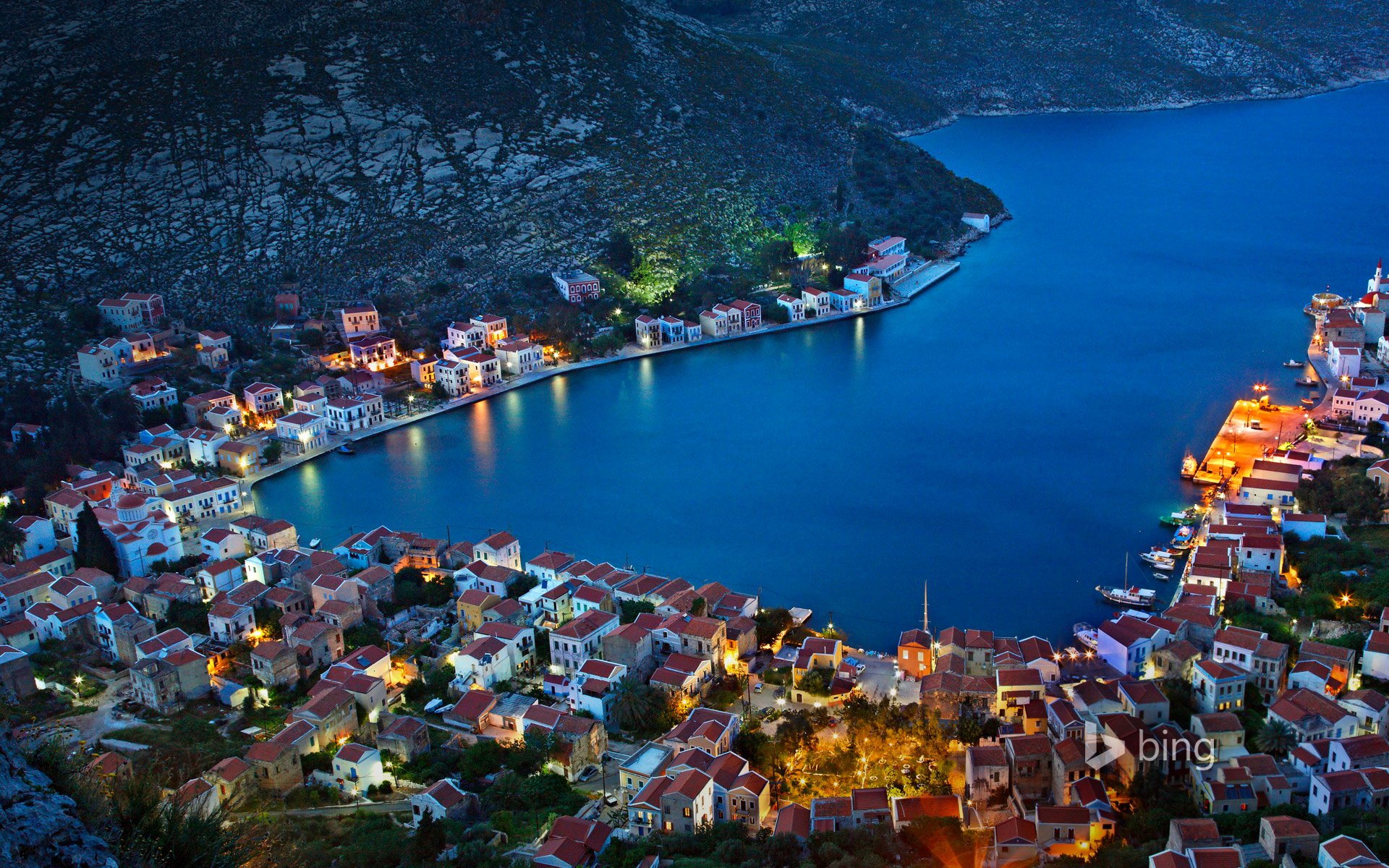 kastelorizo griechenland insel dorf häuser bucht meer