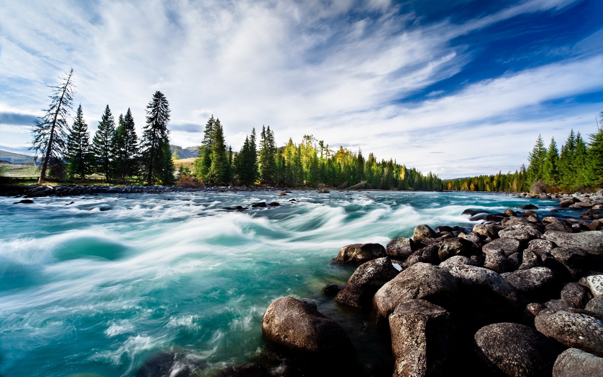 river stones landscape