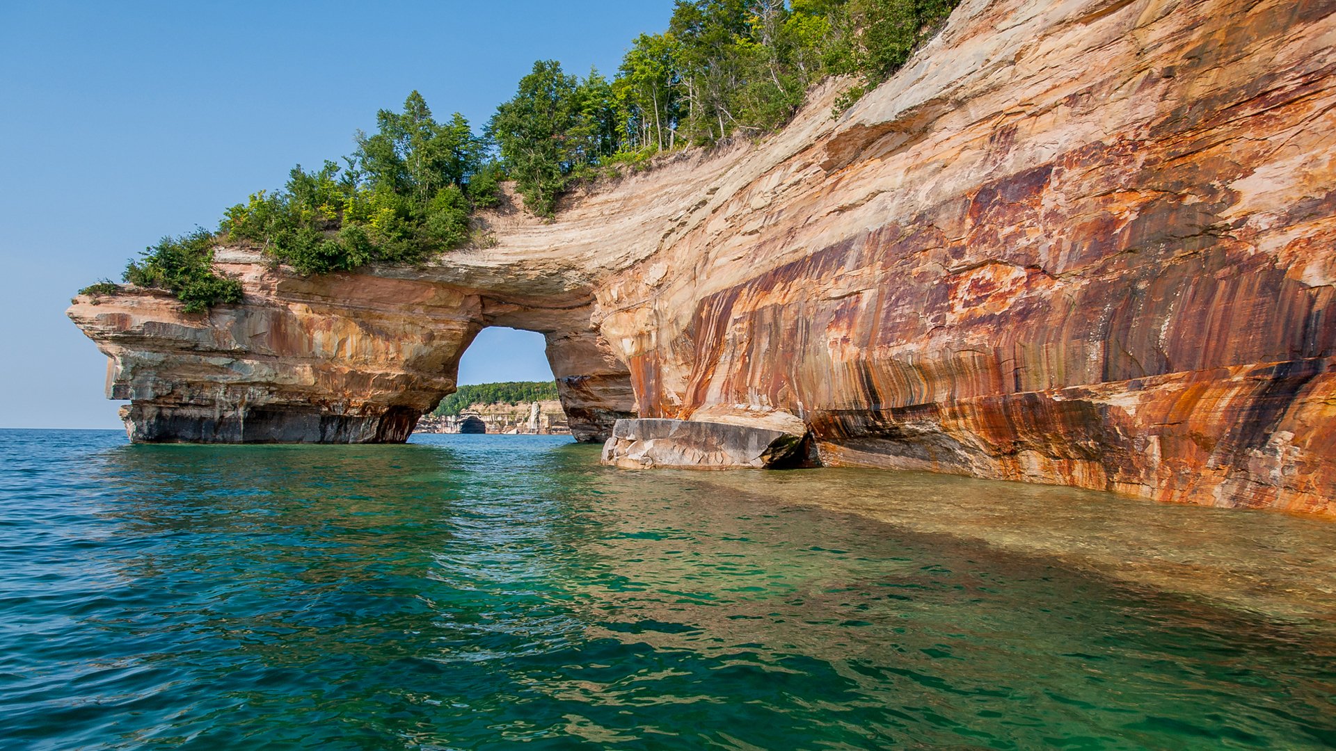 estados unidos naturaleza cielo lago arco roca árboles