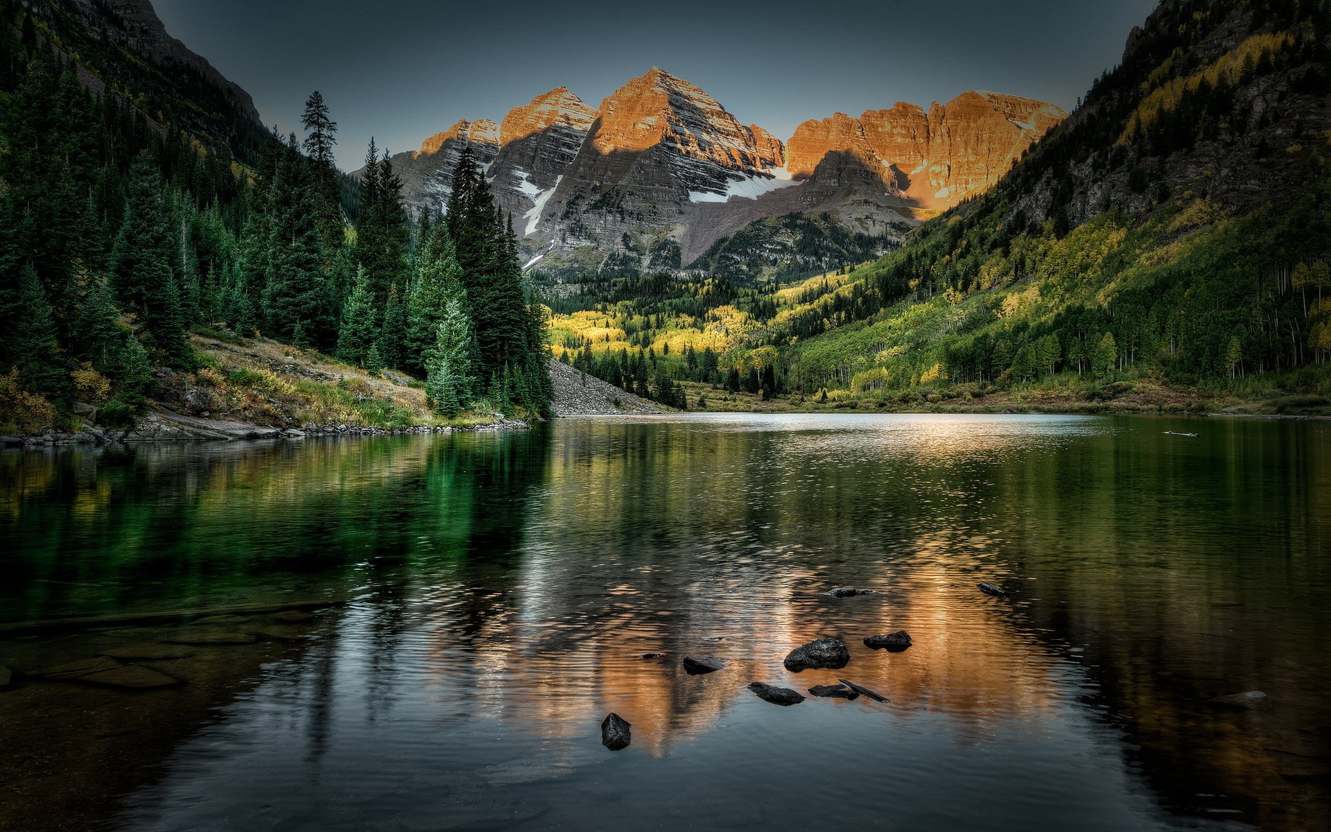 campanas de maroon colorado lago montañas paisaje