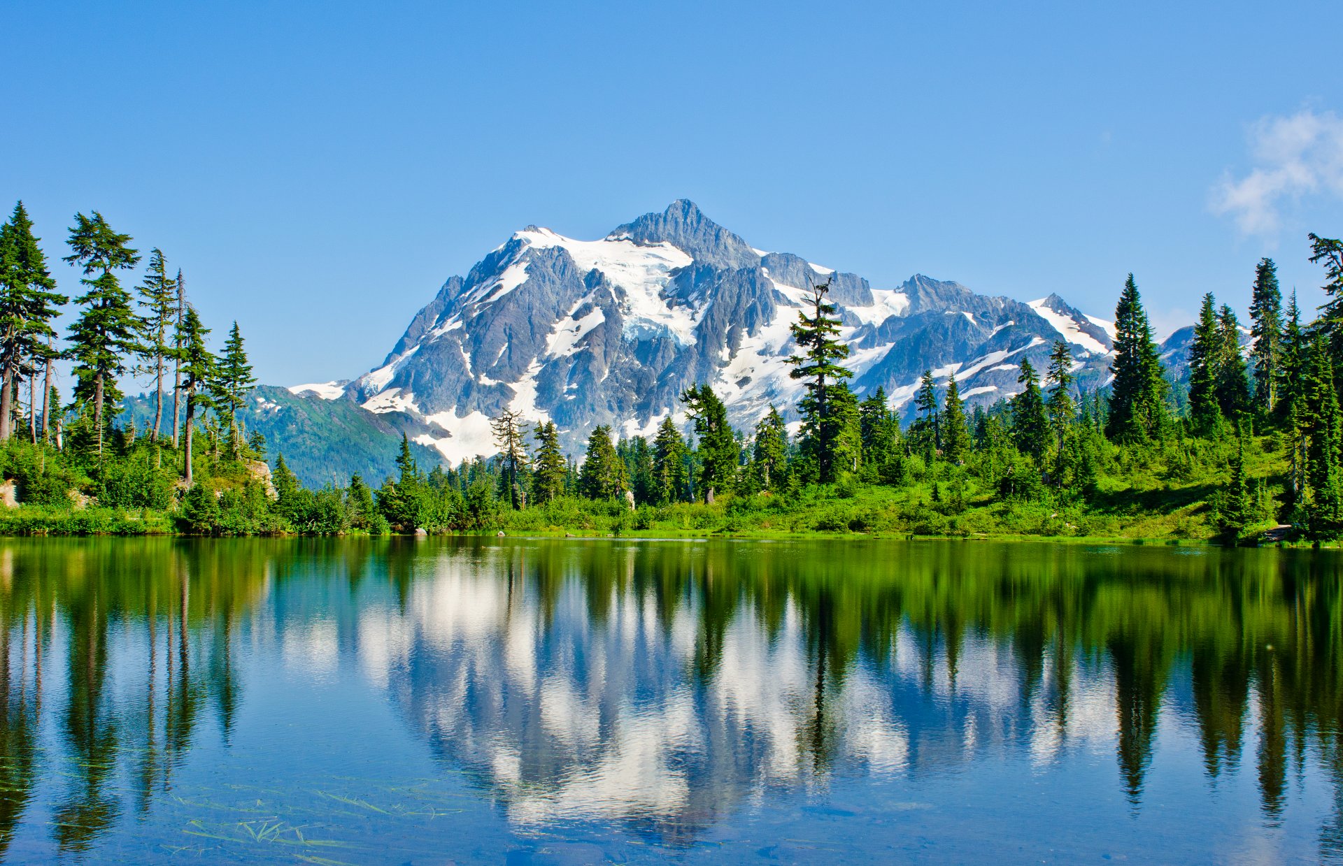 ky mountain snow lake tree reflection