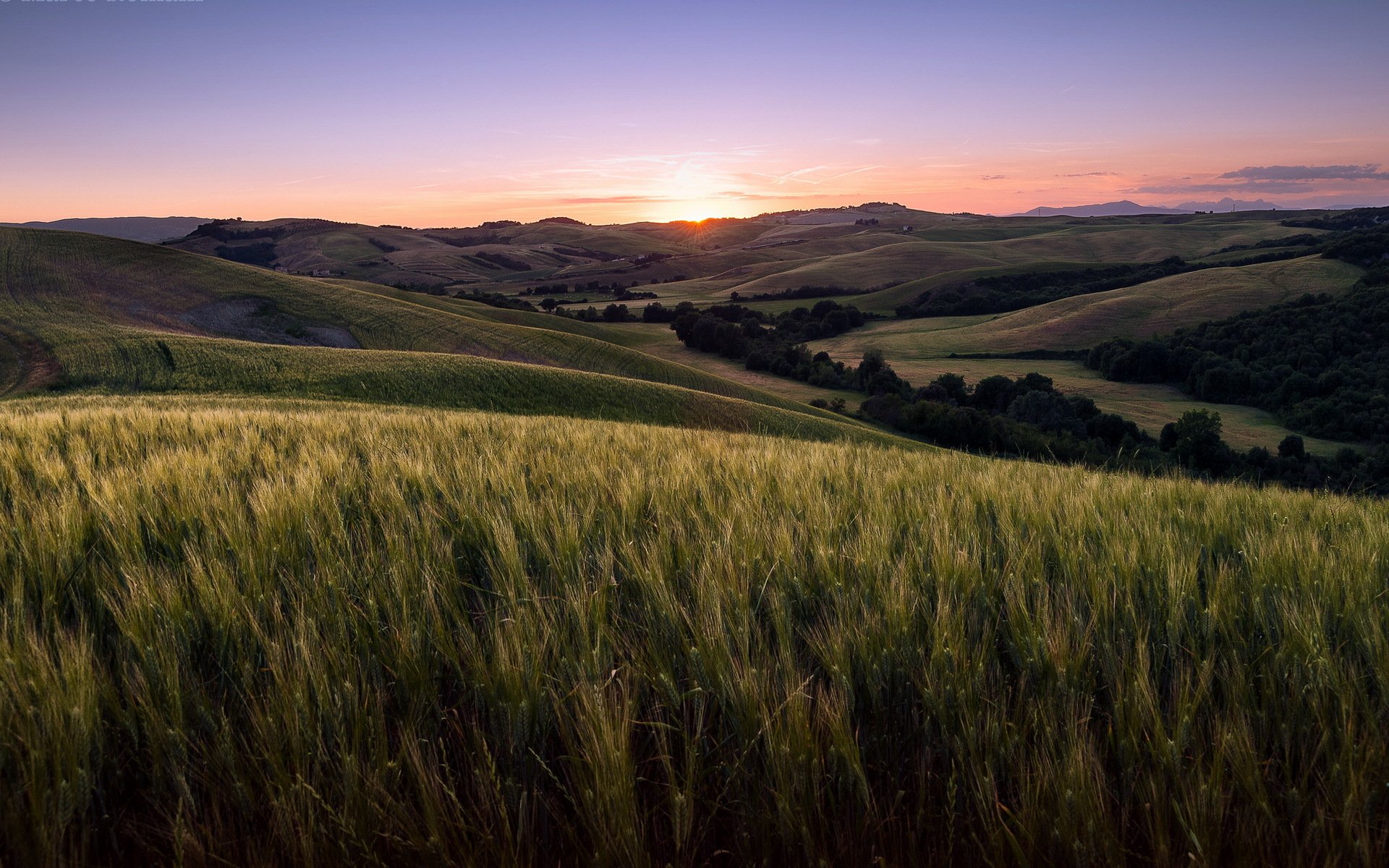 volterra tuscany it the field sunset landscape