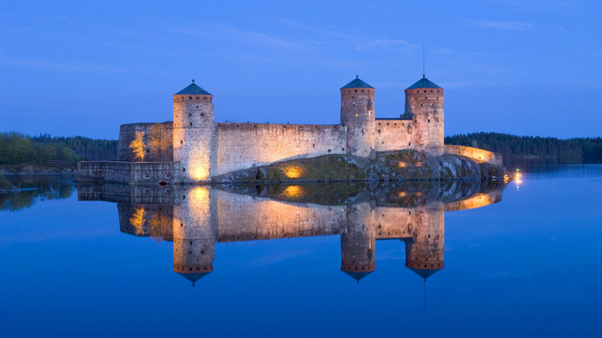 finnland himmel fluss see schloss licht festung turm bäume reflexion