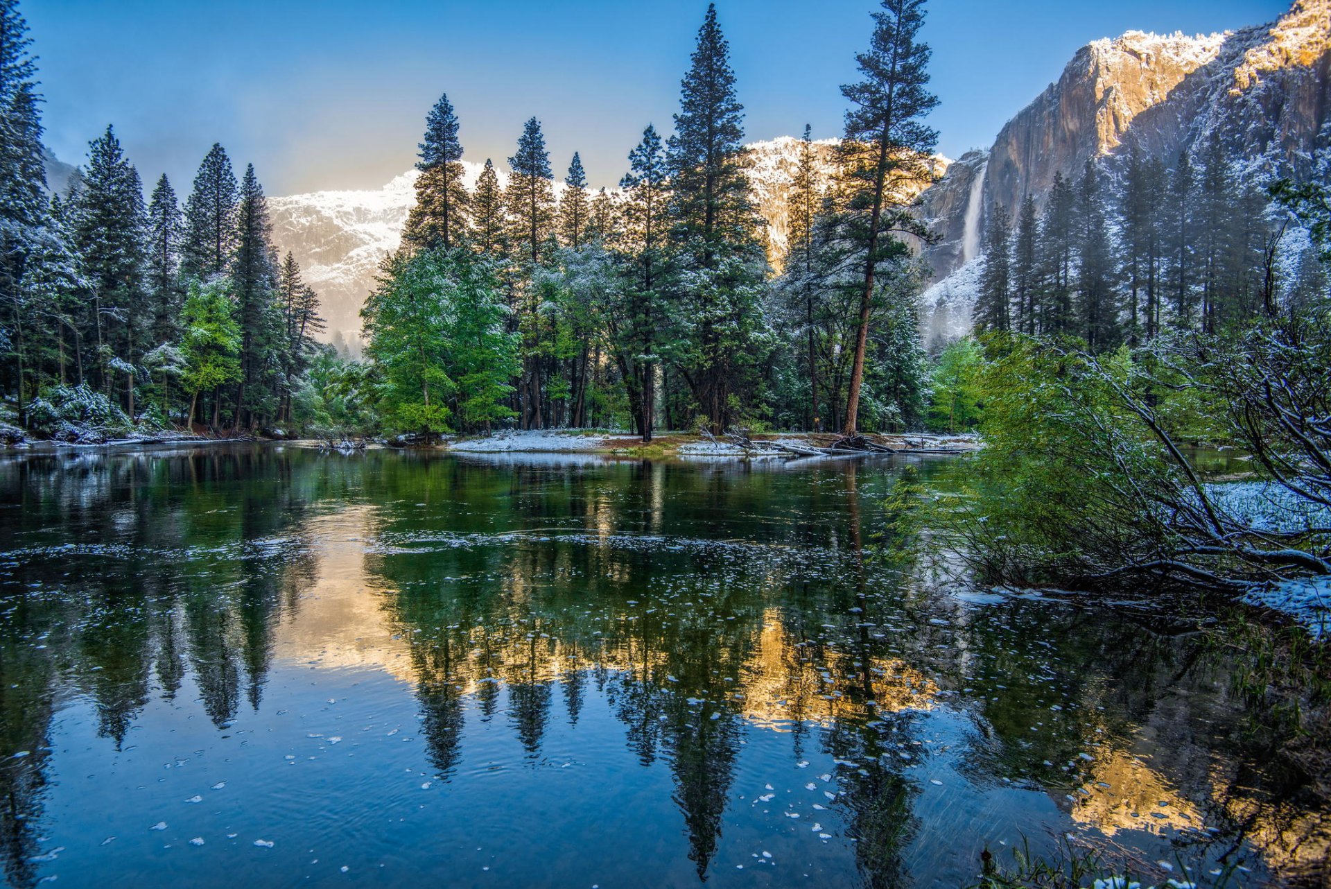 naturaleza invierno montañas árboles parque nacional de yosemite estados unidos california yosemite