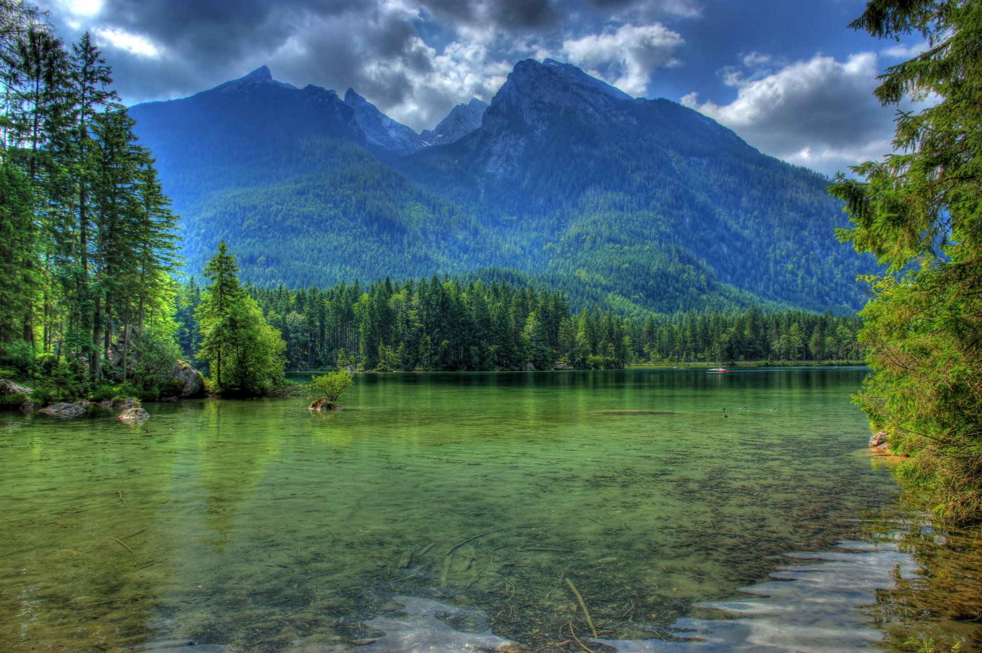 river germany mountain landscape bayern munich hdr nature